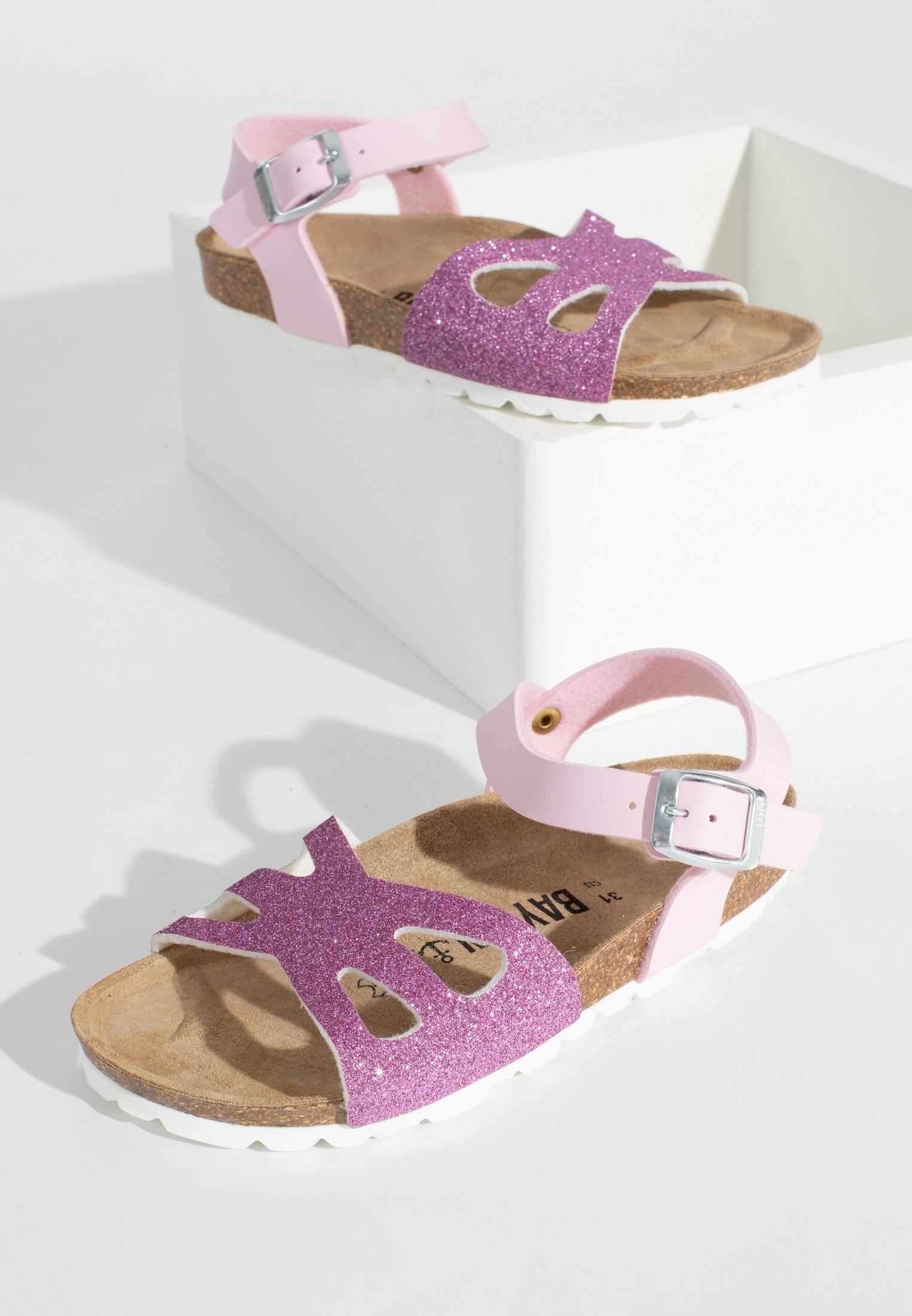 Butterfly Multi-Strap Sandals Pink