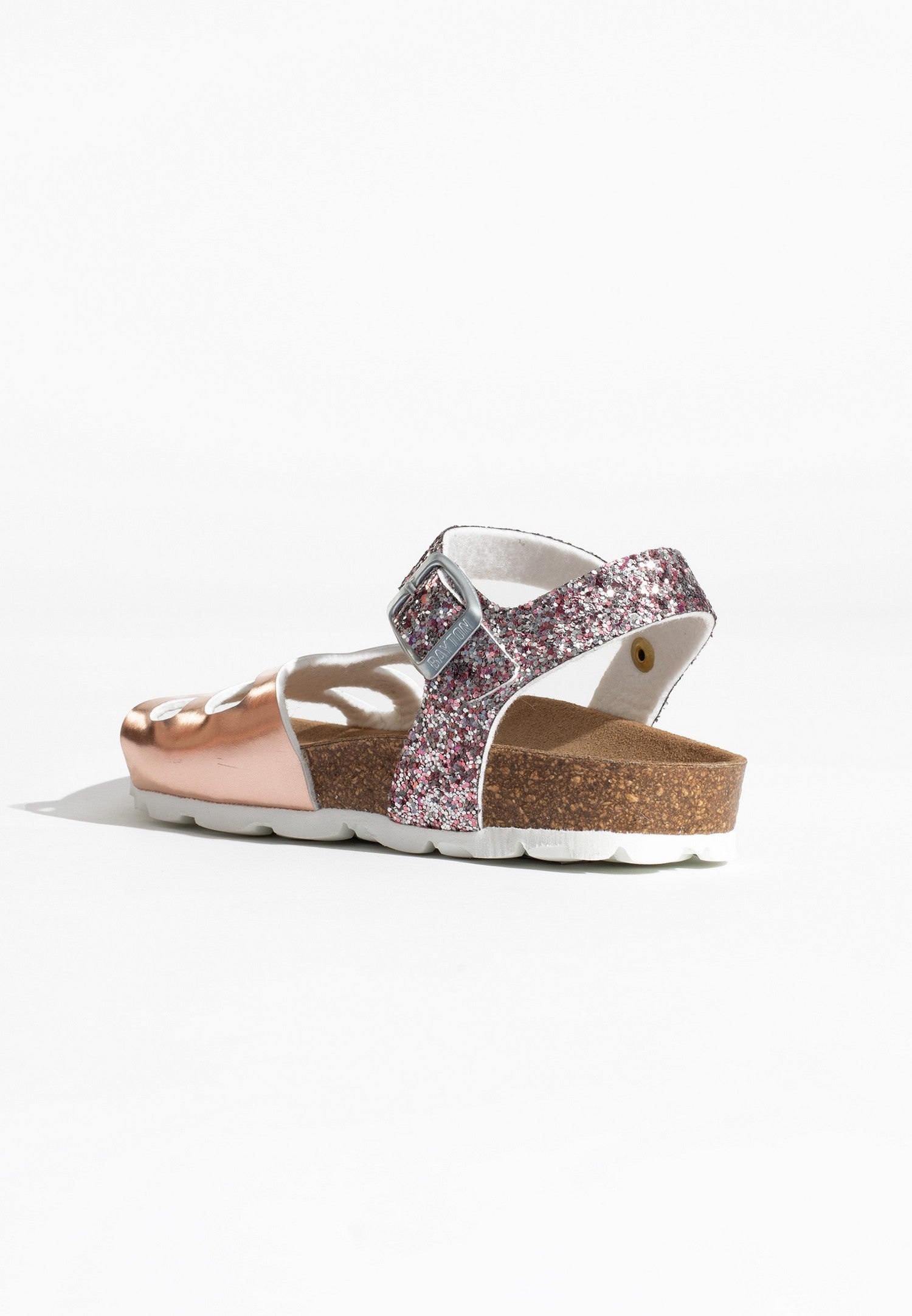 Multi-Strap Butterfly Rose Gold and Glitter Sandals