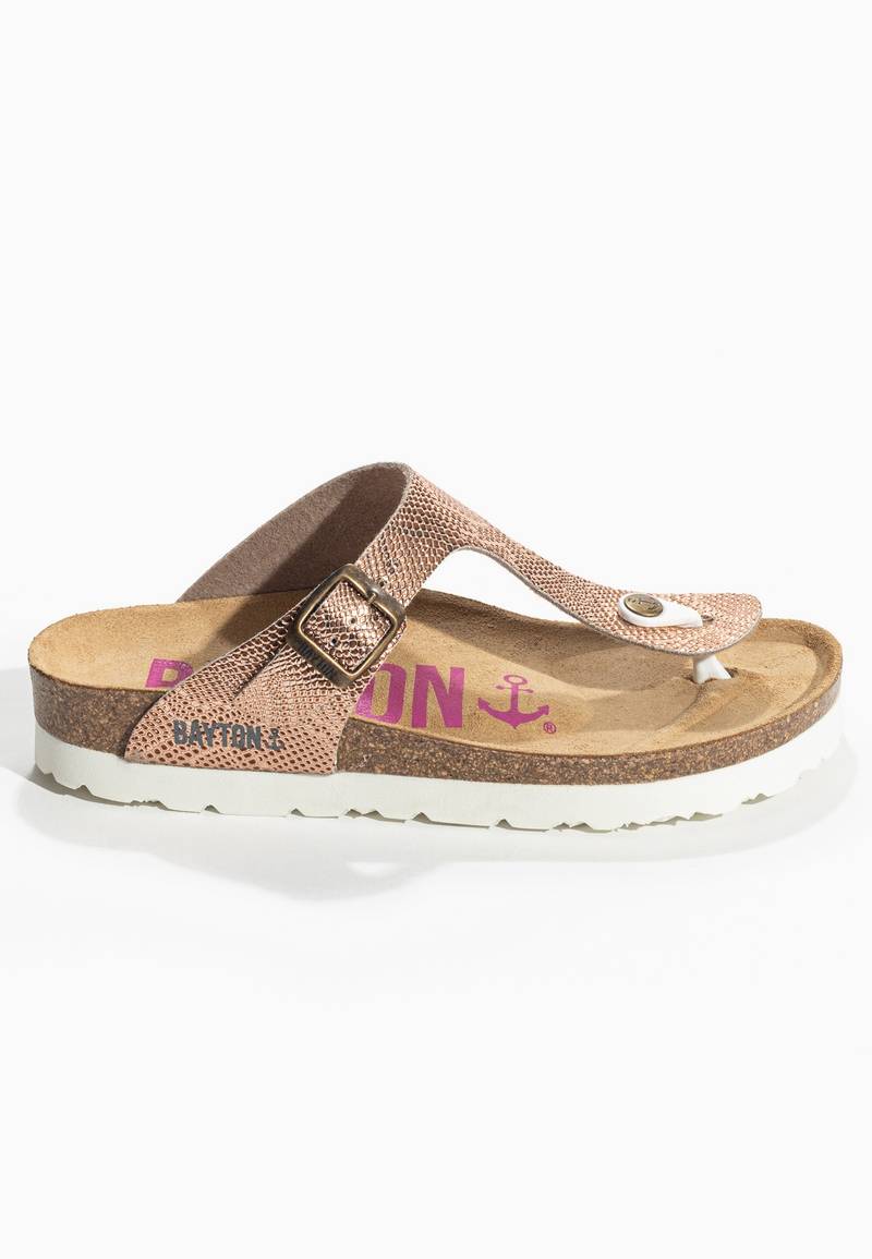 Cairns Rose Gold Toe Post Sandals