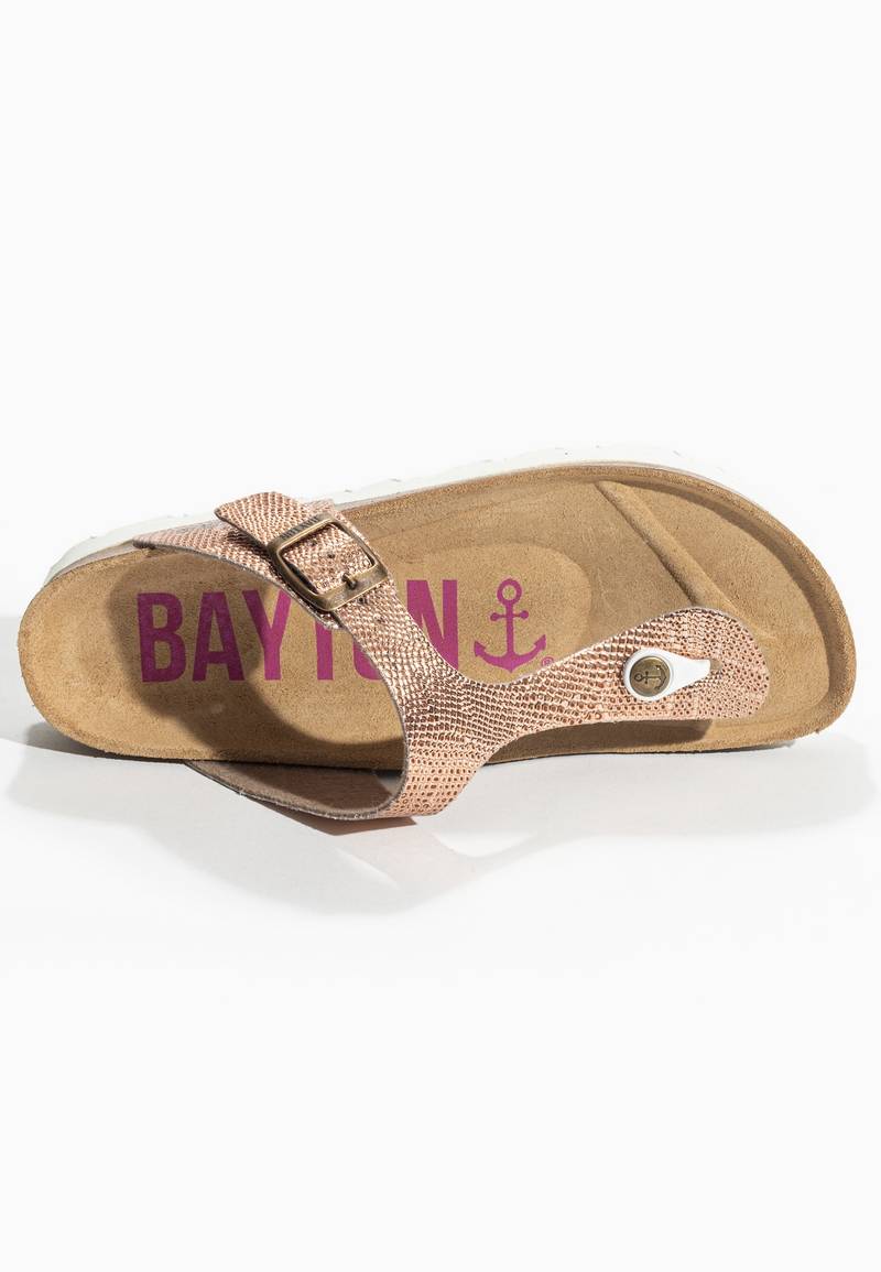 Cairns Rose Gold Toe Post Sandals