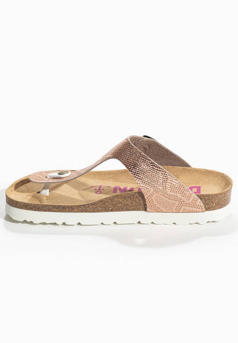 Cairns Rose Gold Toe Post Sandals