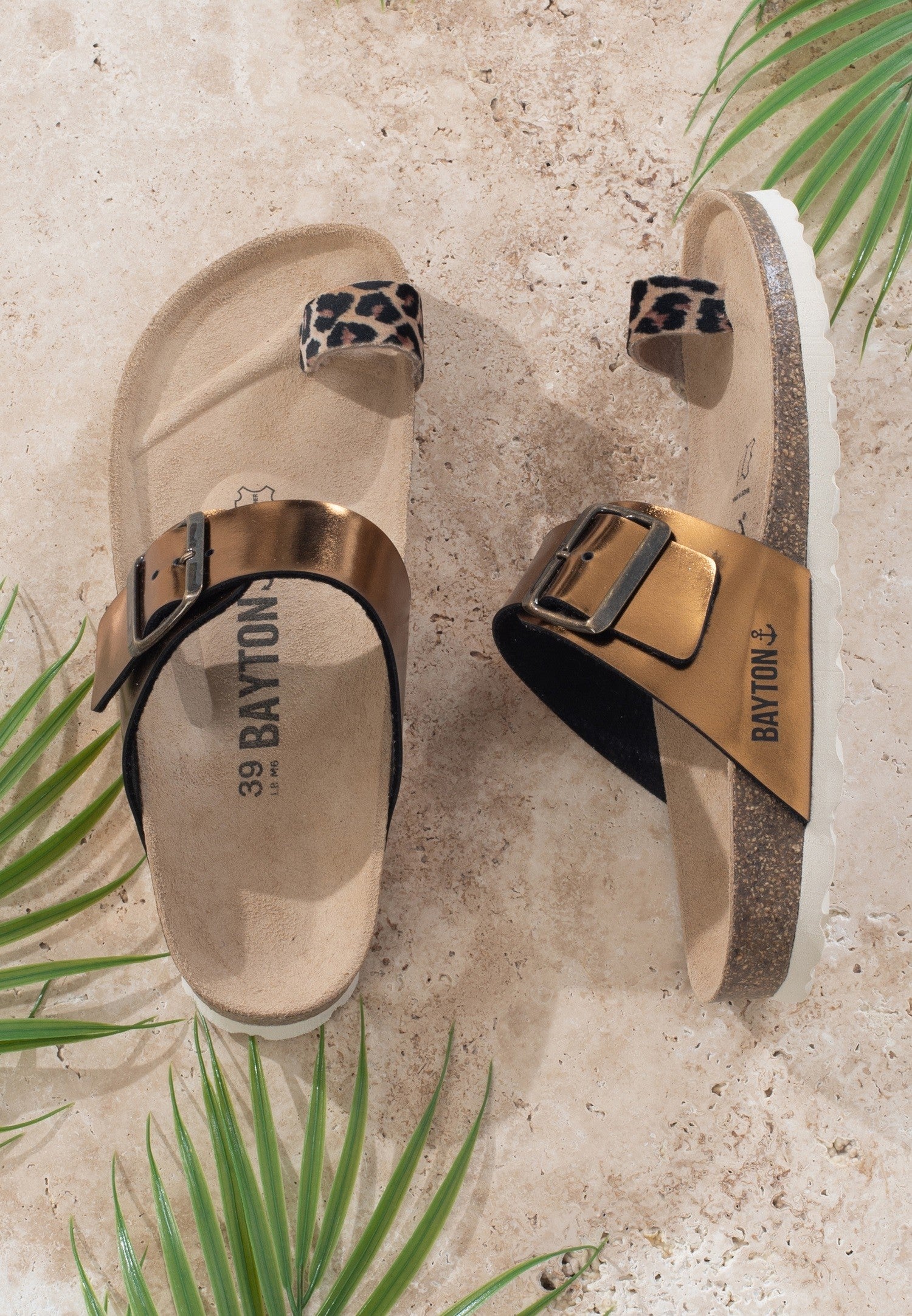 Caliente Bronze Toe Post Sandals