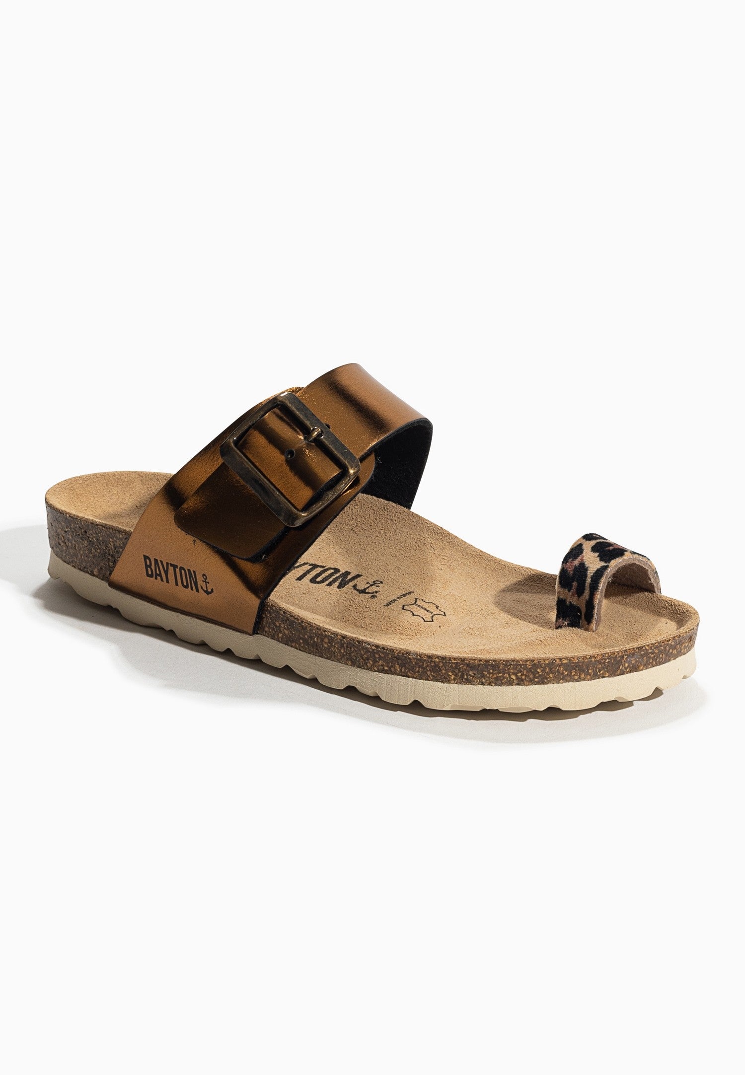 Caliente Bronze Toe Post Sandals