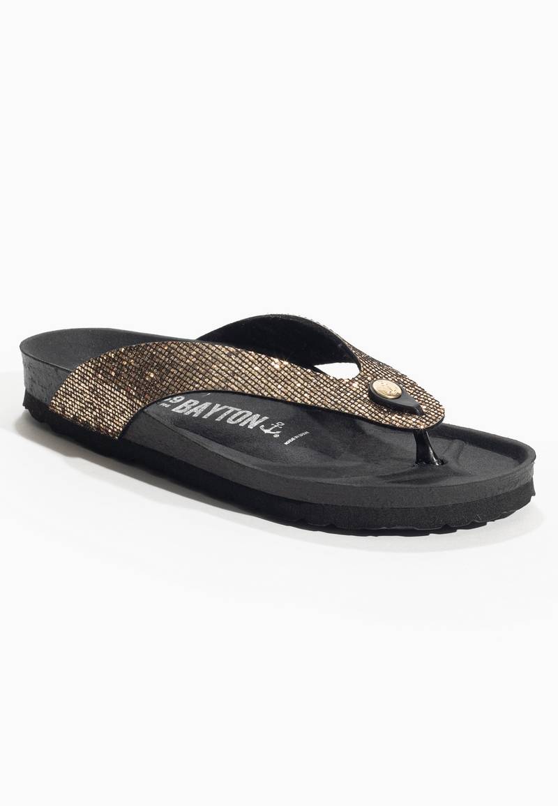 Chagall Bronze Glittery Toe Post Sandals