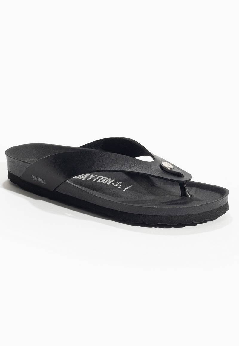 Chagall Black Toe-Thong Sandals