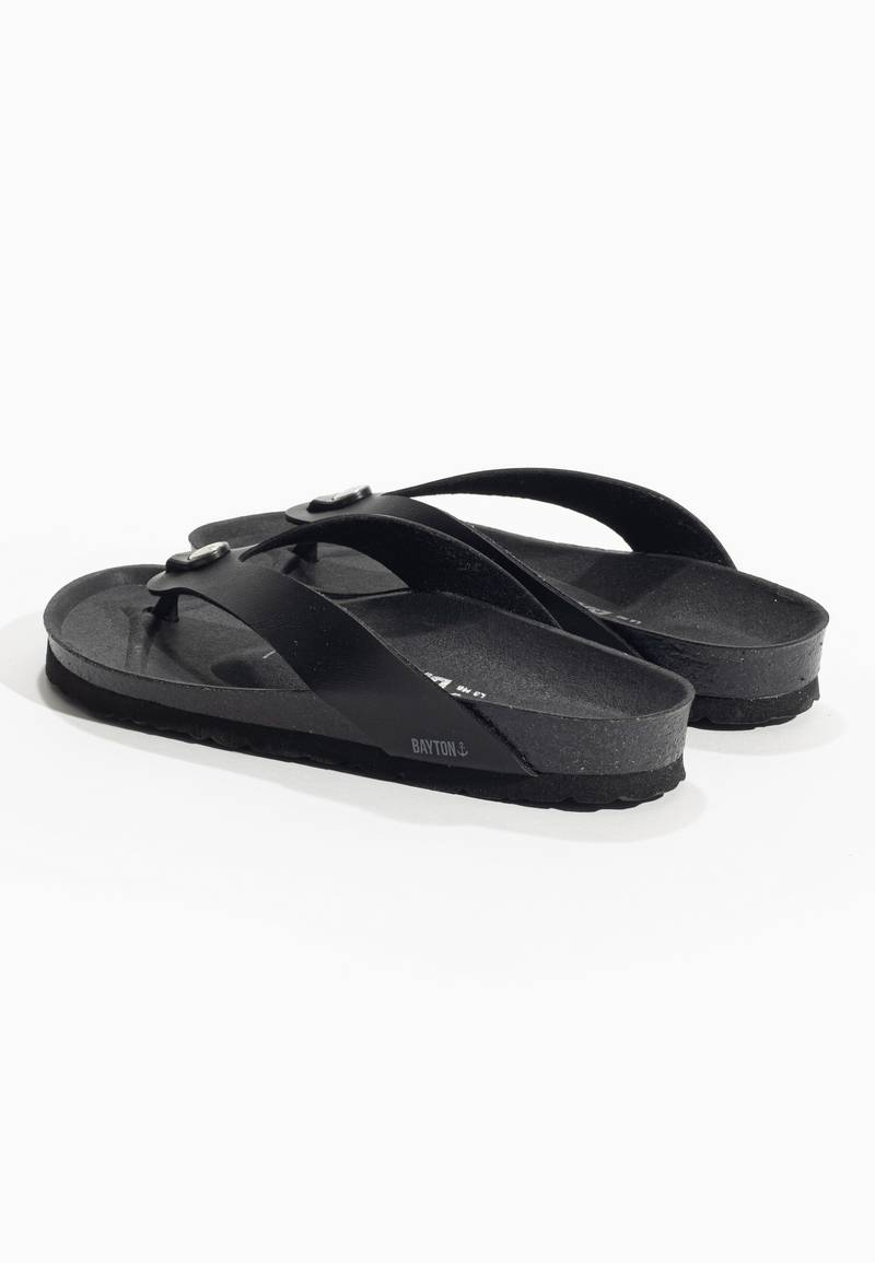 Chagall Black Toe-Thong Sandals