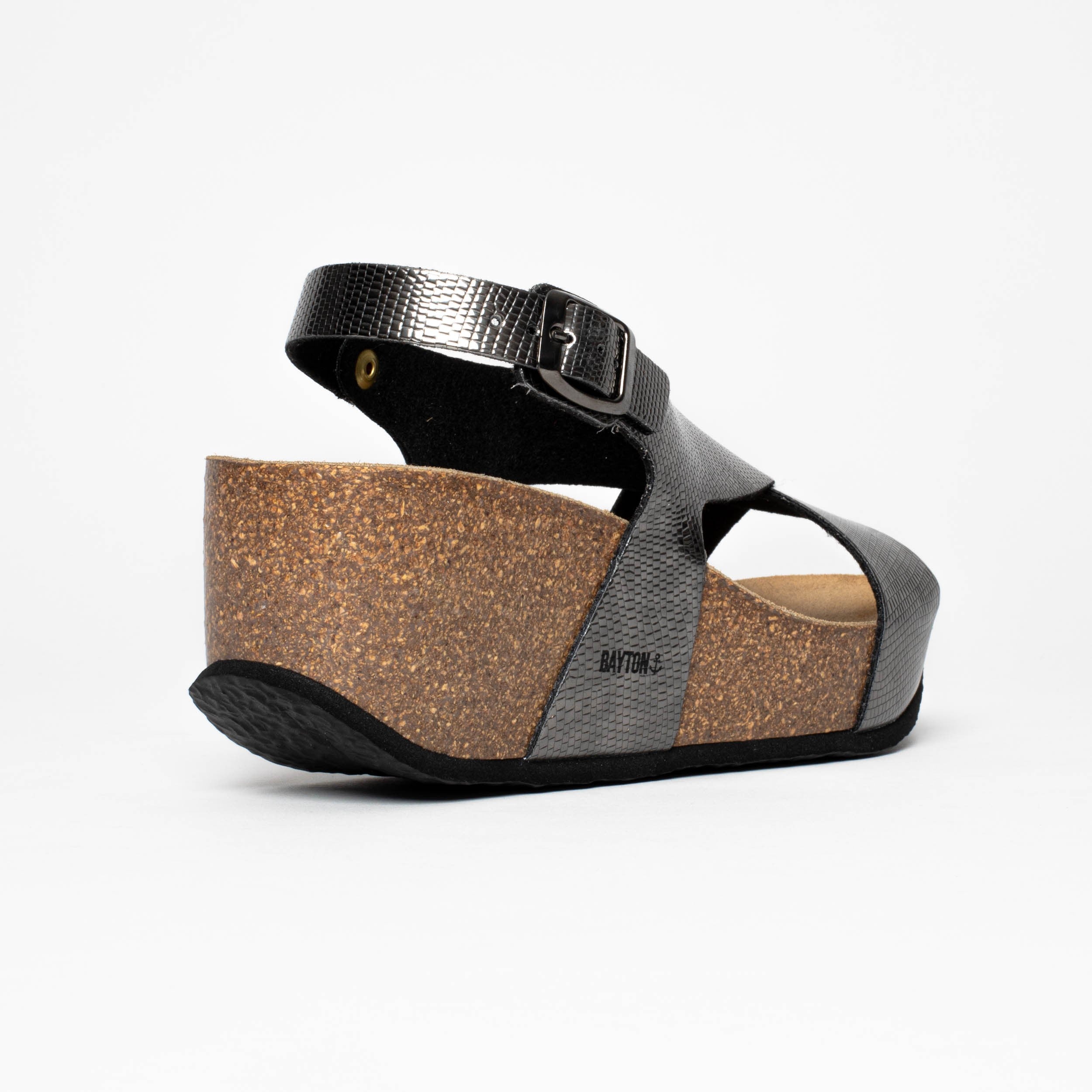 Niza Pewter Wedge and Semi-Wedge Sandals