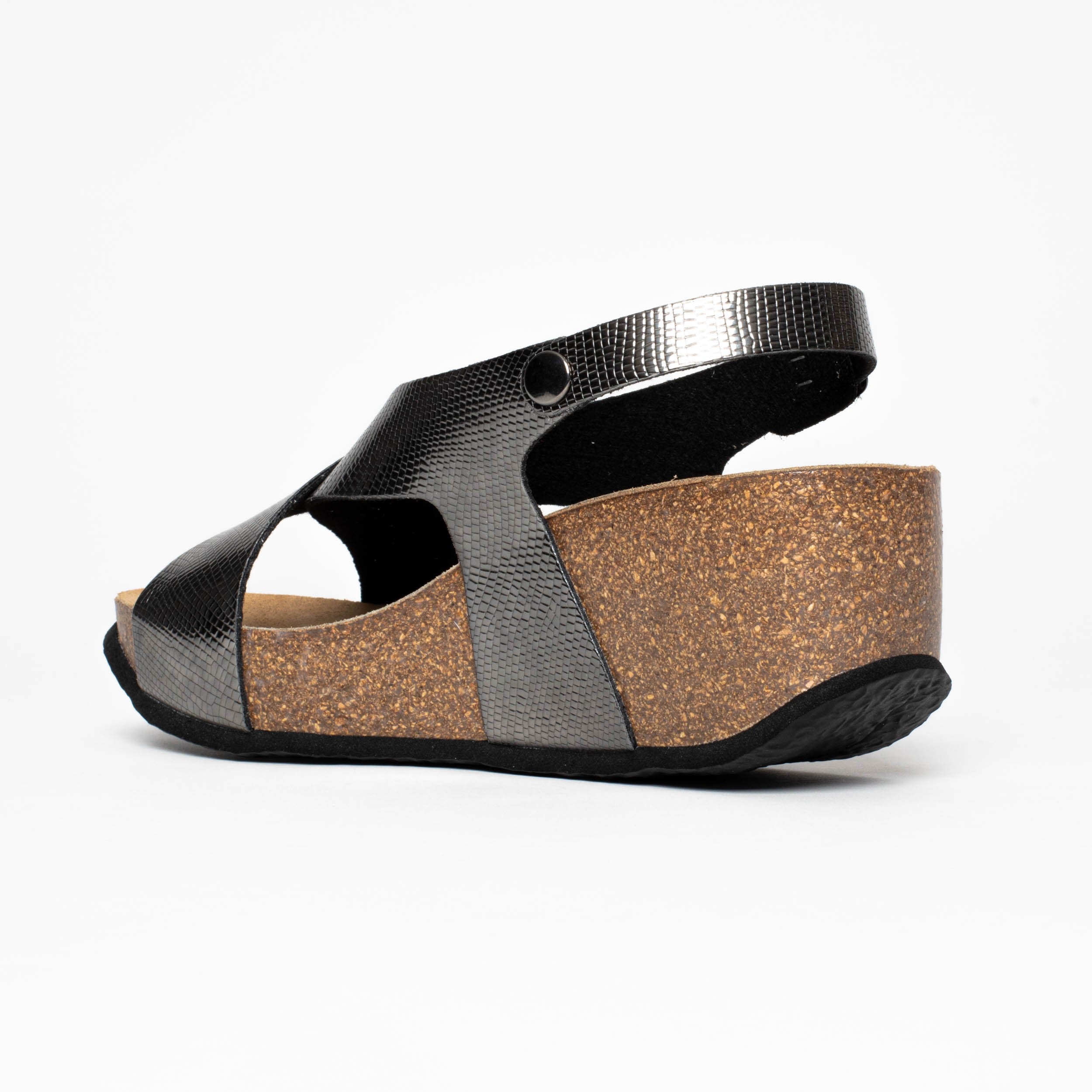 Niza Pewter Wedge and Semi-Wedge Sandals