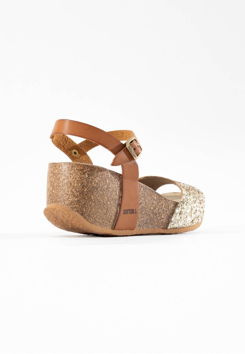 Sandalias Maya Cuña Y Semicuña Camel