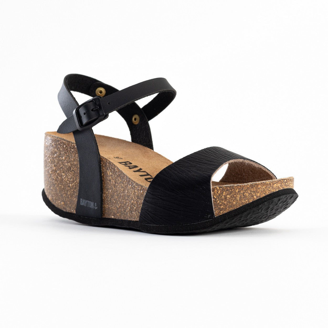 Sandalias Maya Cuña Y Semicuña Negro