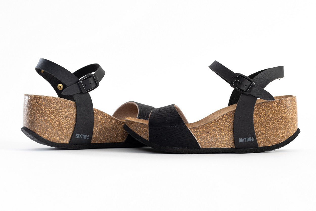 Maya Black Wedge and Semi-Wedge Sandals