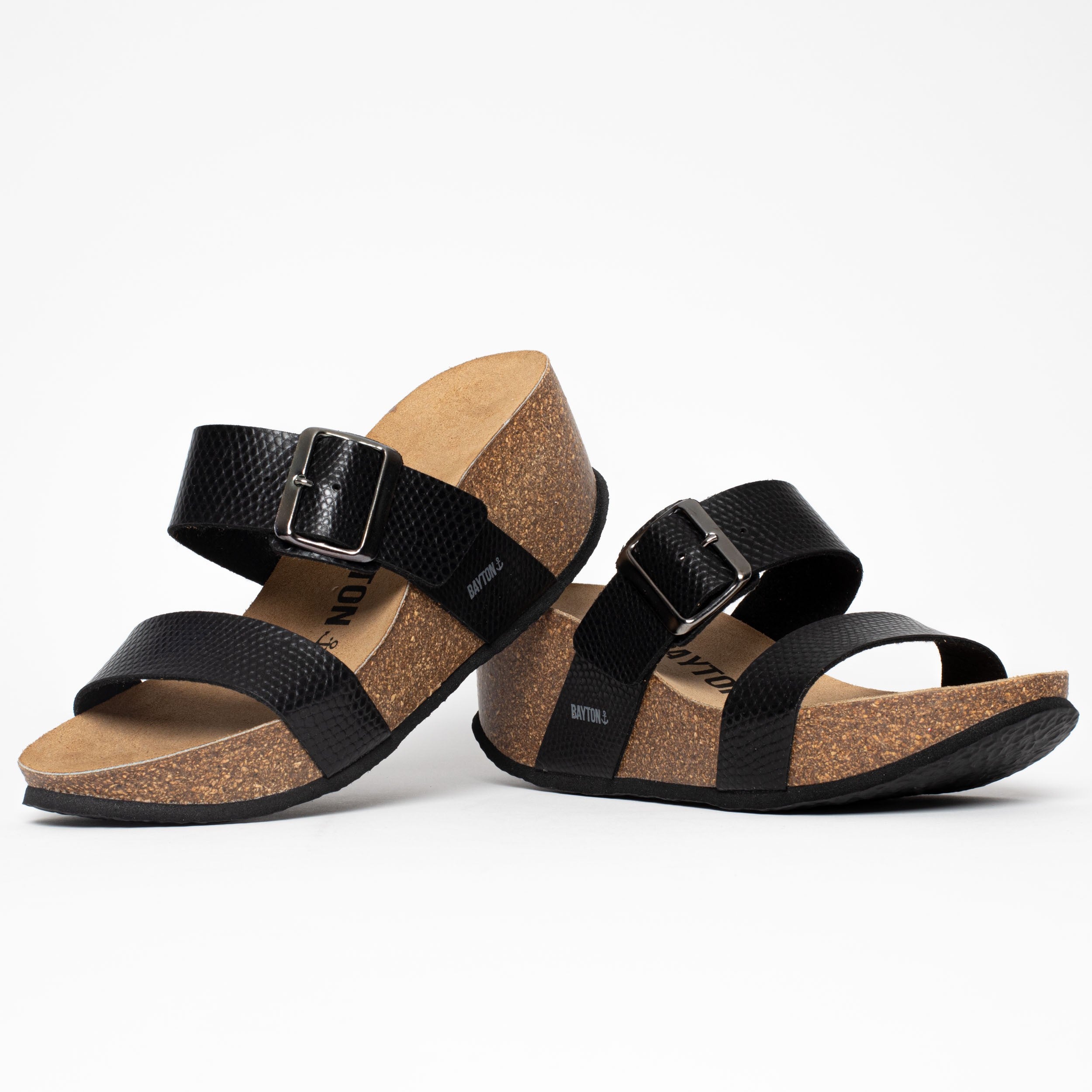 Newcastle Black Wedge and Semi-Wedge Sandals