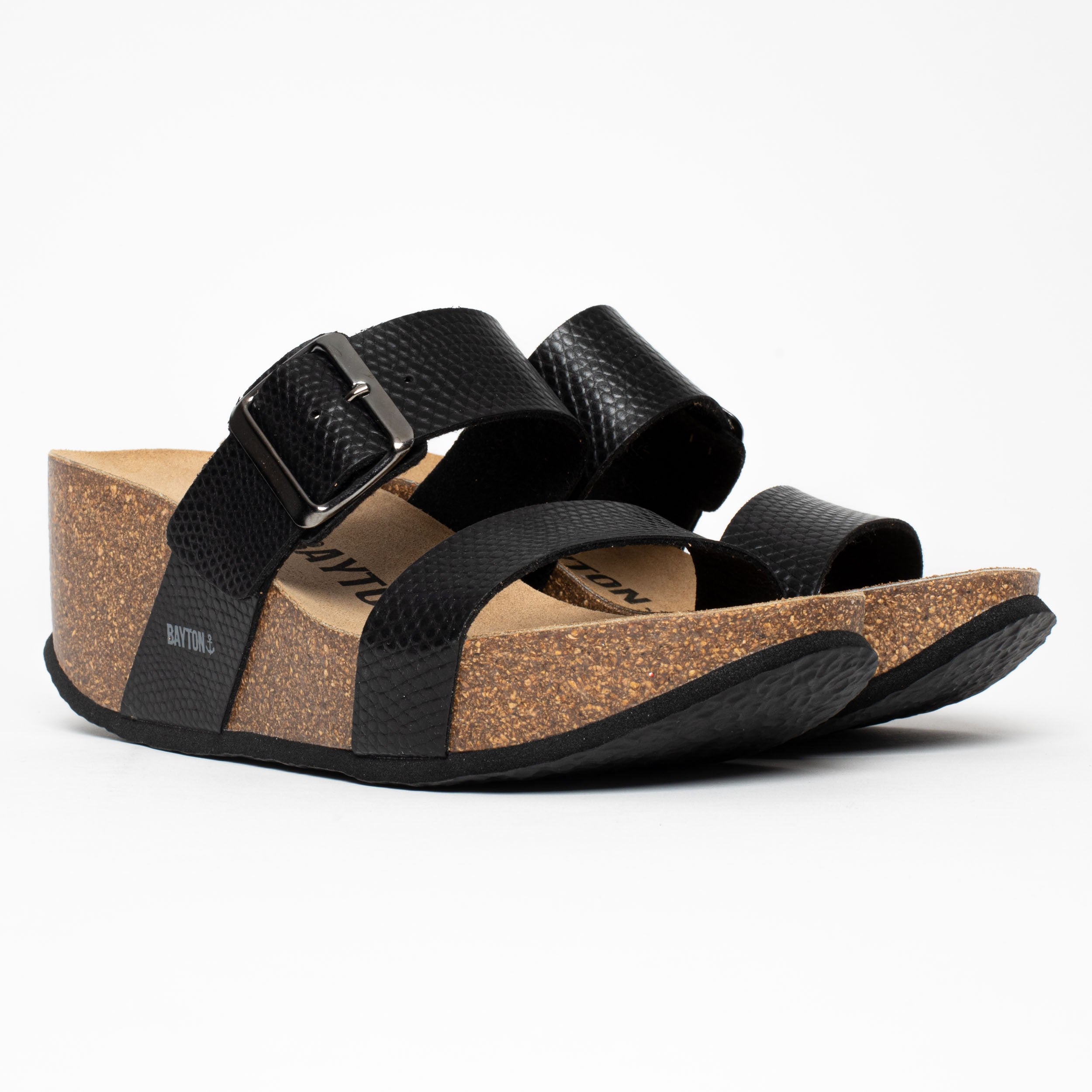 Sandalias Newcastle Cuña Y Semicuña Negro