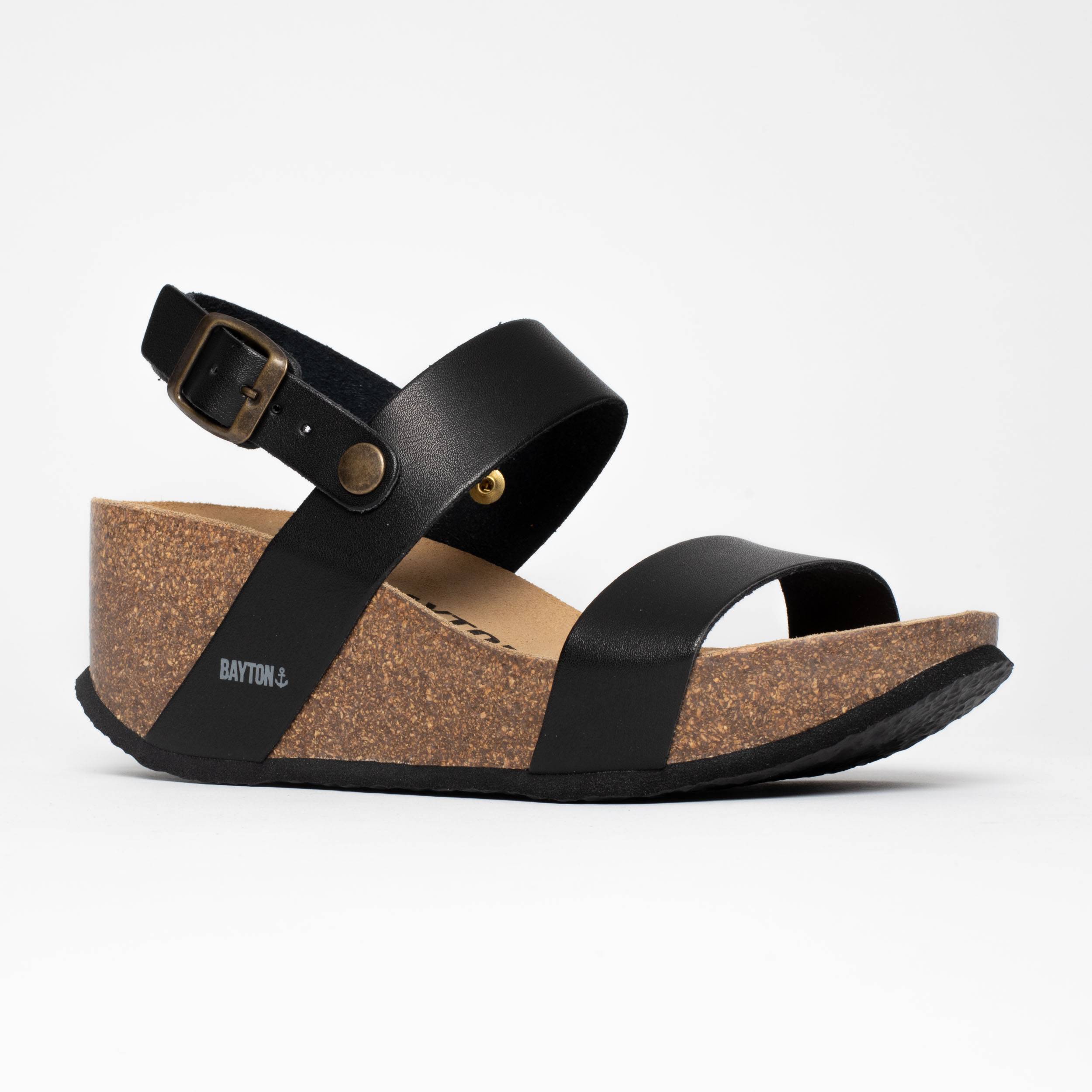 Selene Black Wedge and Semi-Wedge Sandals