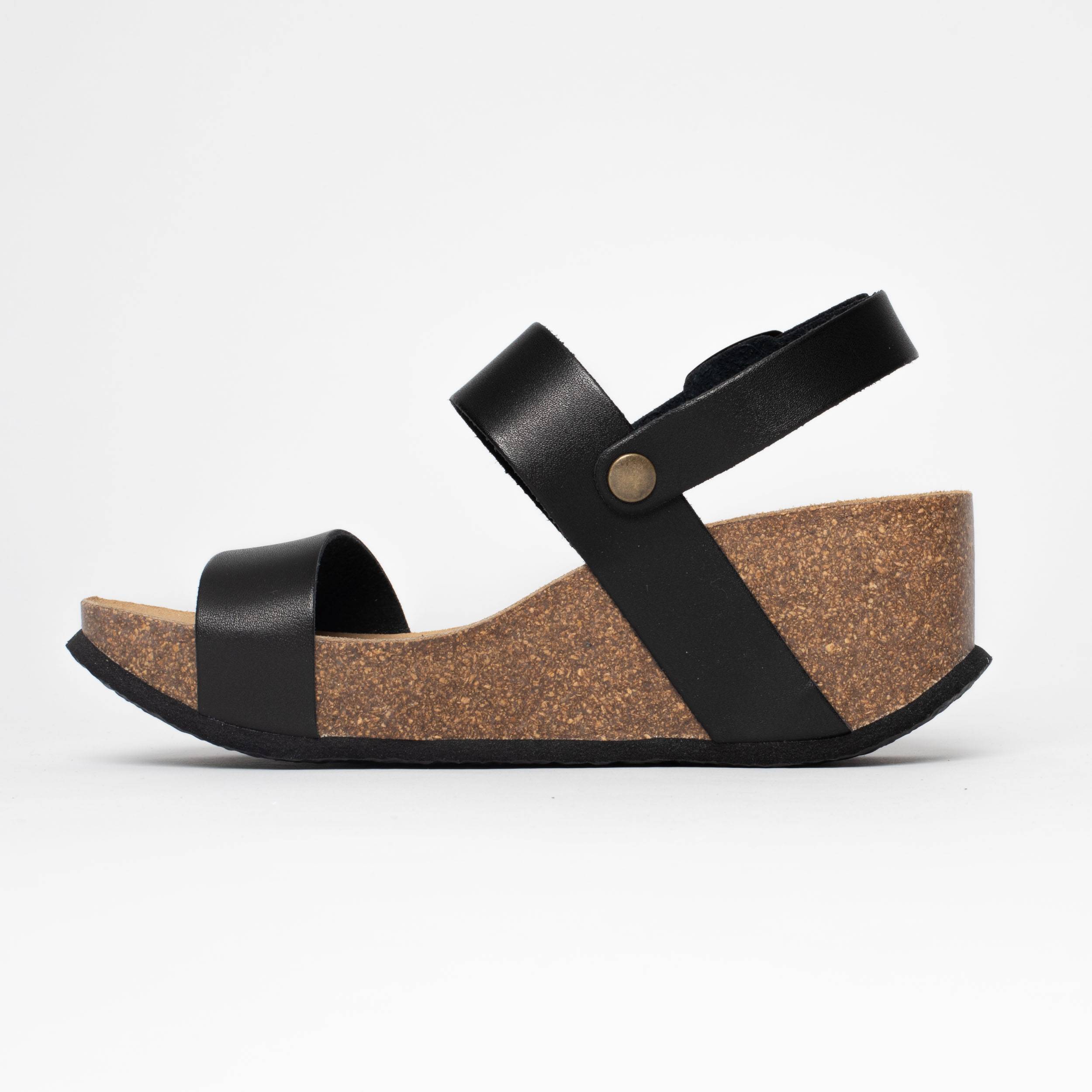 Selene Black Wedge and Semi-Wedge Sandals