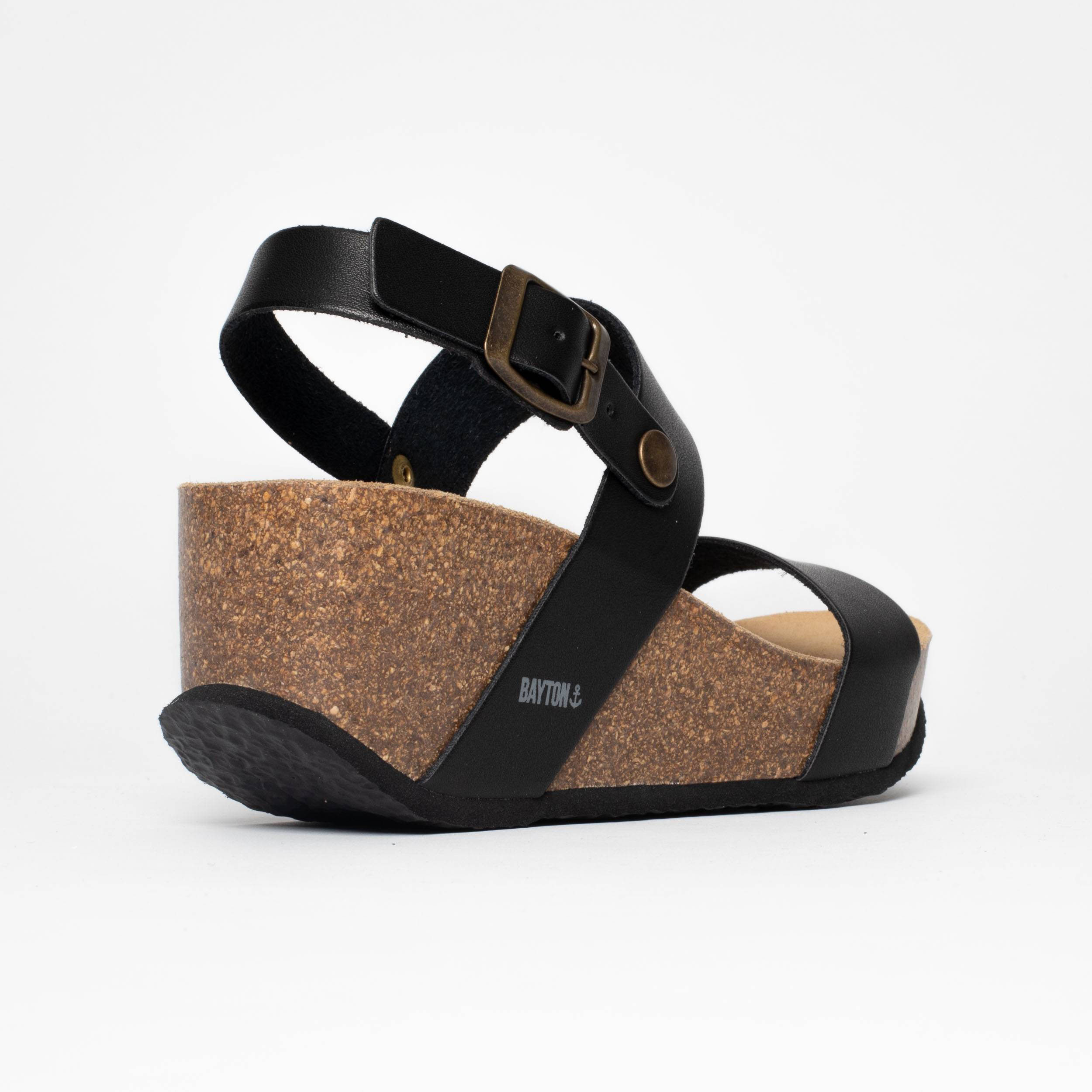 Selene Black Wedge and Semi-Wedge Sandals