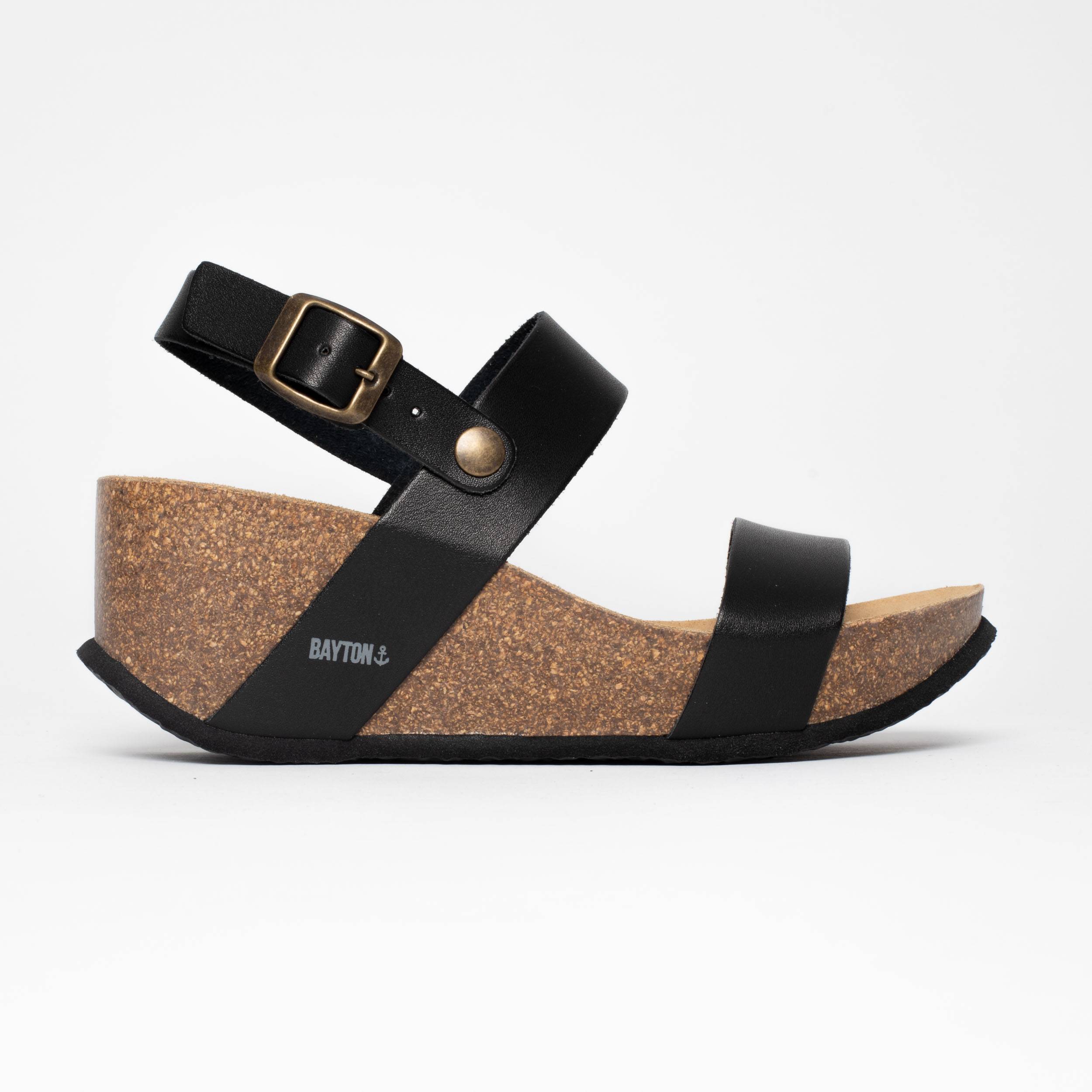 Selene Black Wedge and Semi-Wedge Sandals