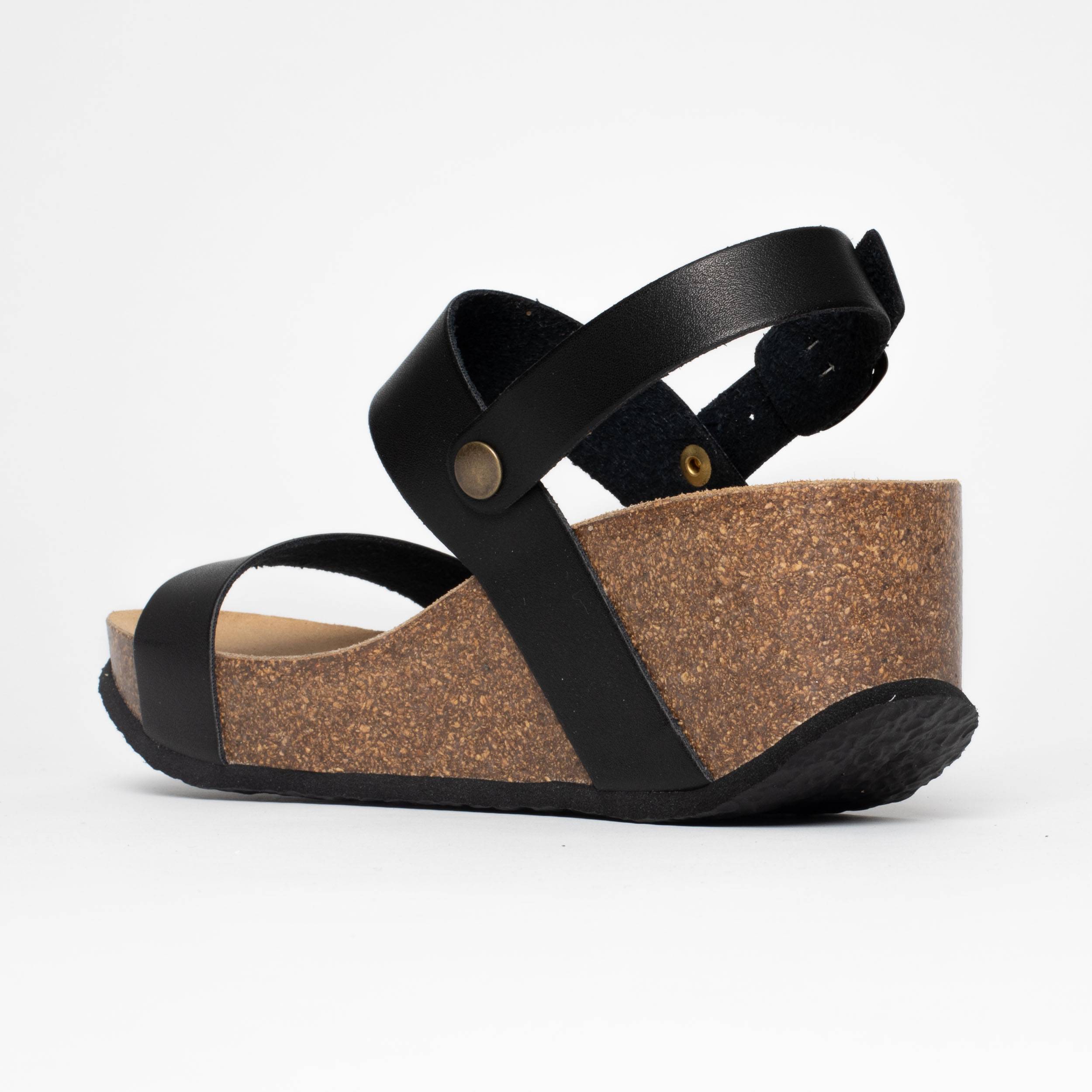 Selene Black Wedge and Semi-Wedge Sandals