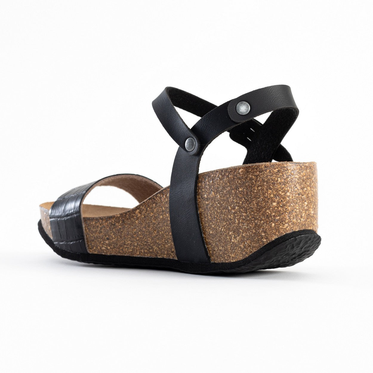 Sandalias Toledo Cuña Y Semicuña Negro