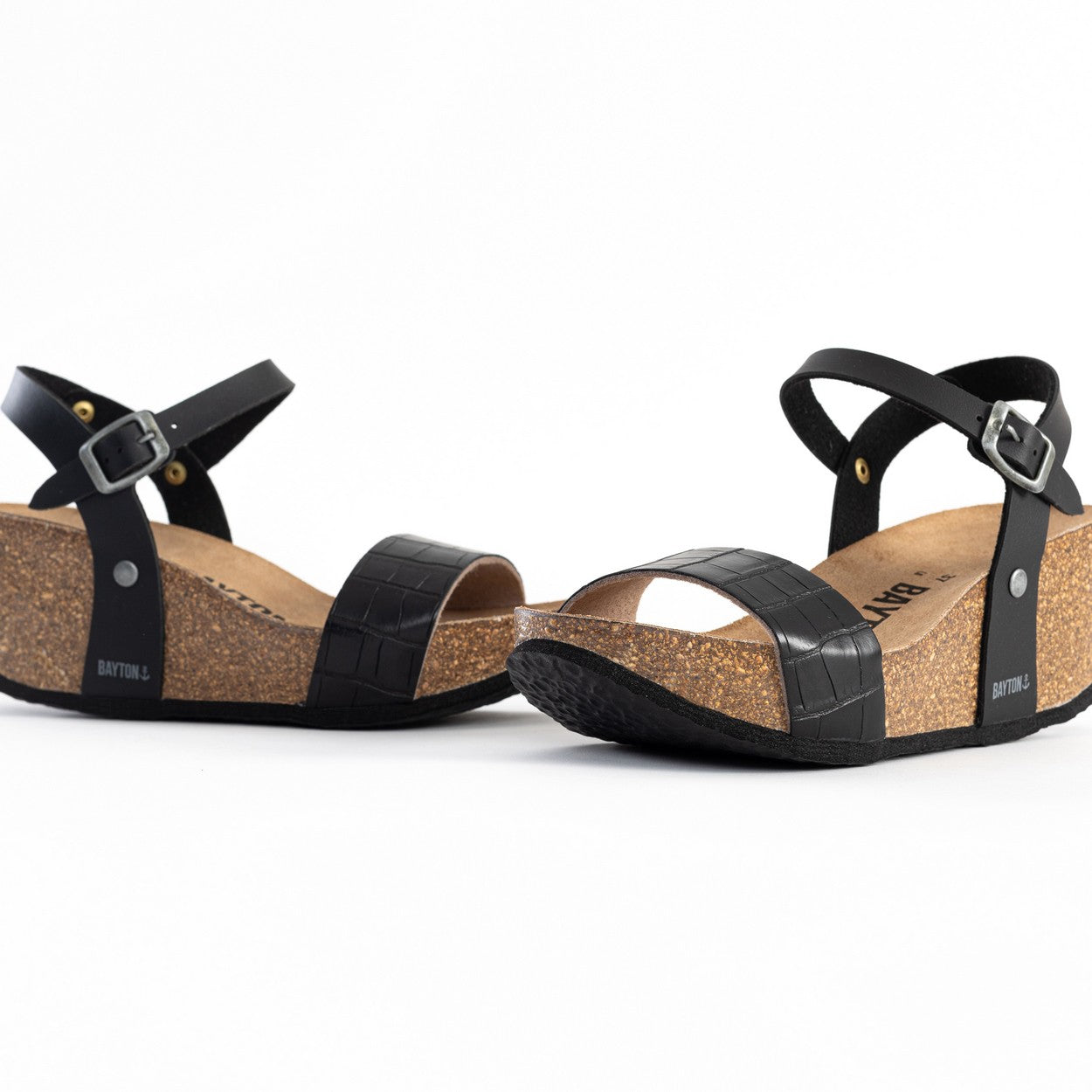 Toledo Black Wedge and Semi-Wedge Sandals