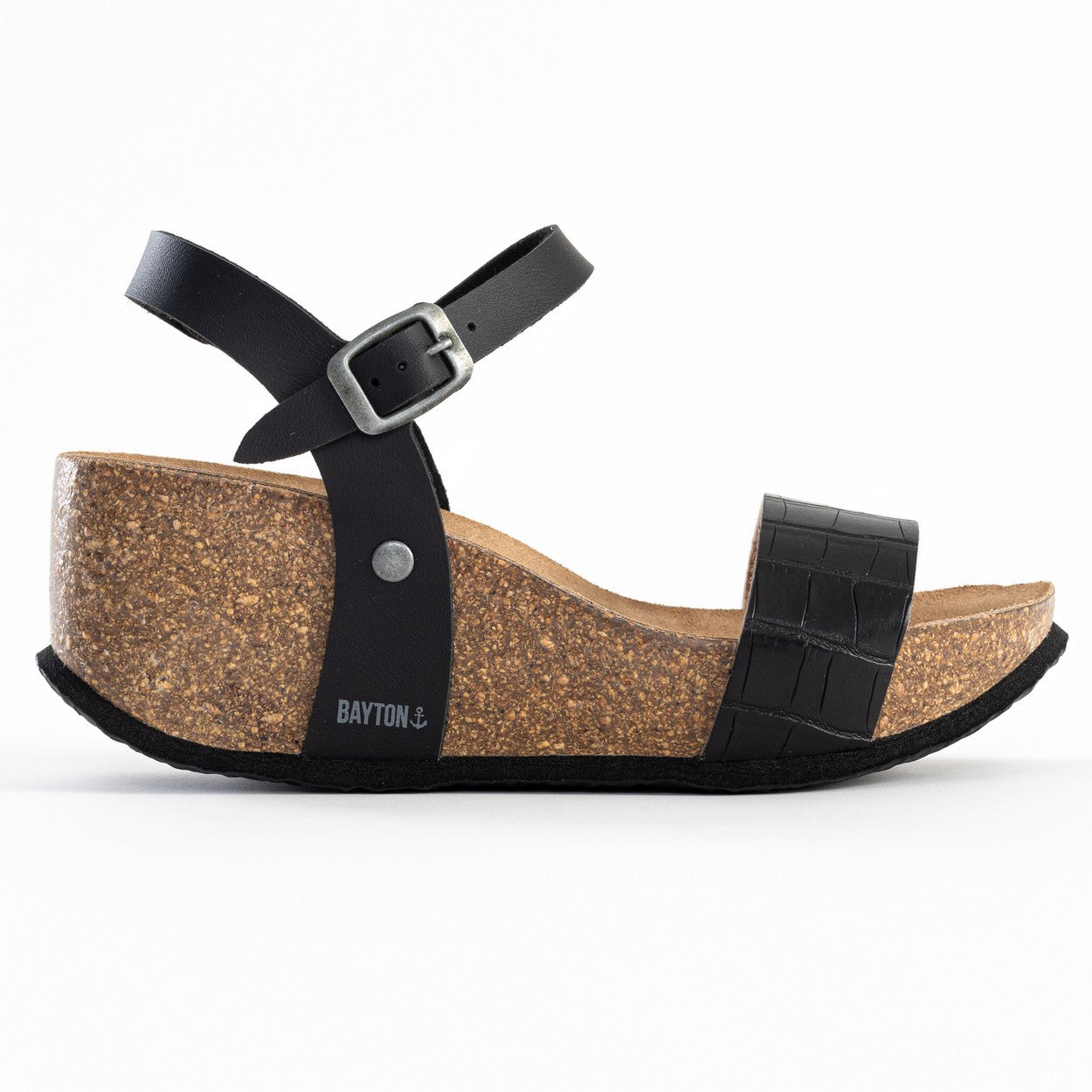 Toledo Black Wedge and Semi-Wedge Sandals