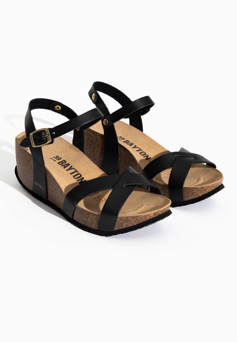 Venus Black Wedge and Semi-Wedge Sandals