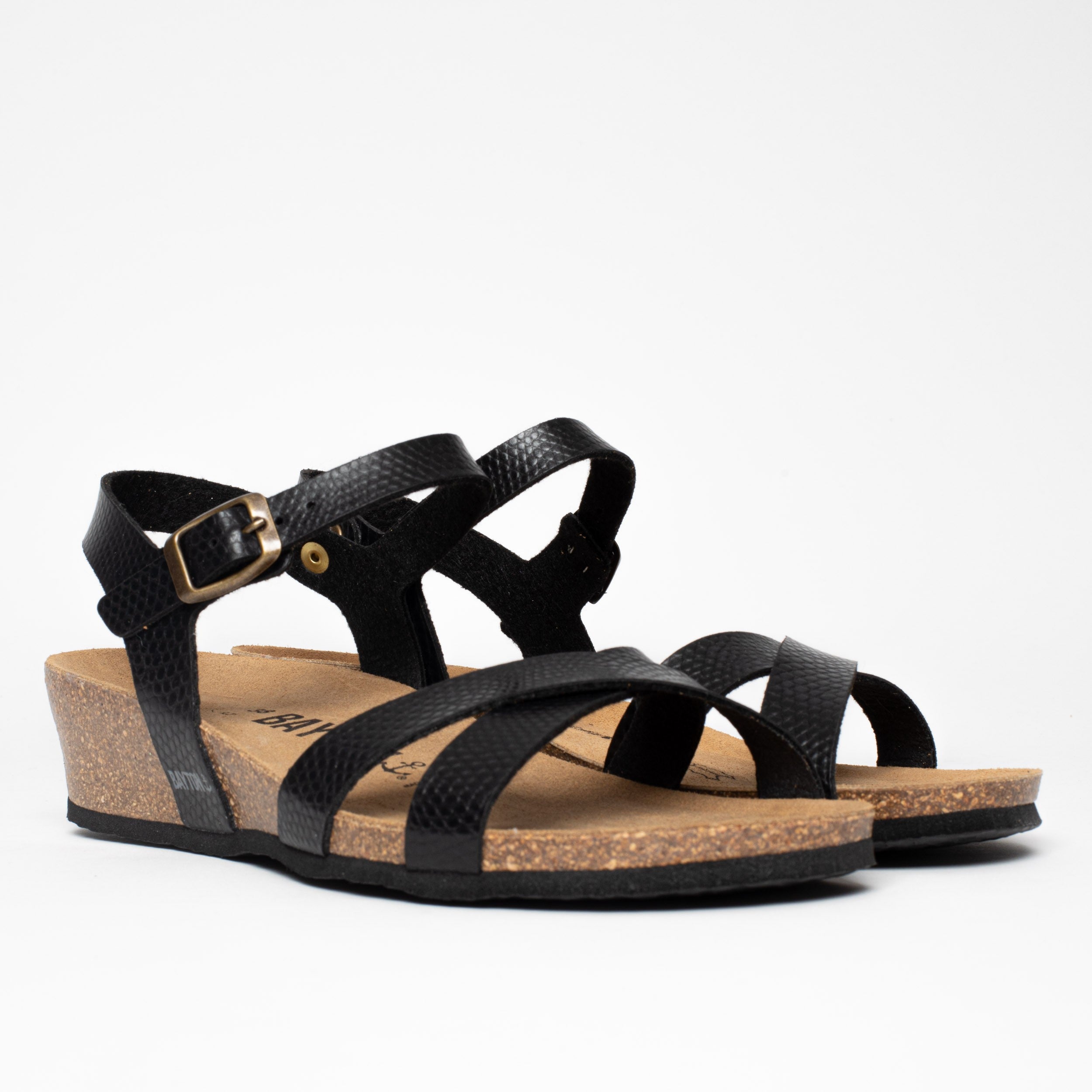 Canberra Black Wedge and Semi-Wedge Sandals