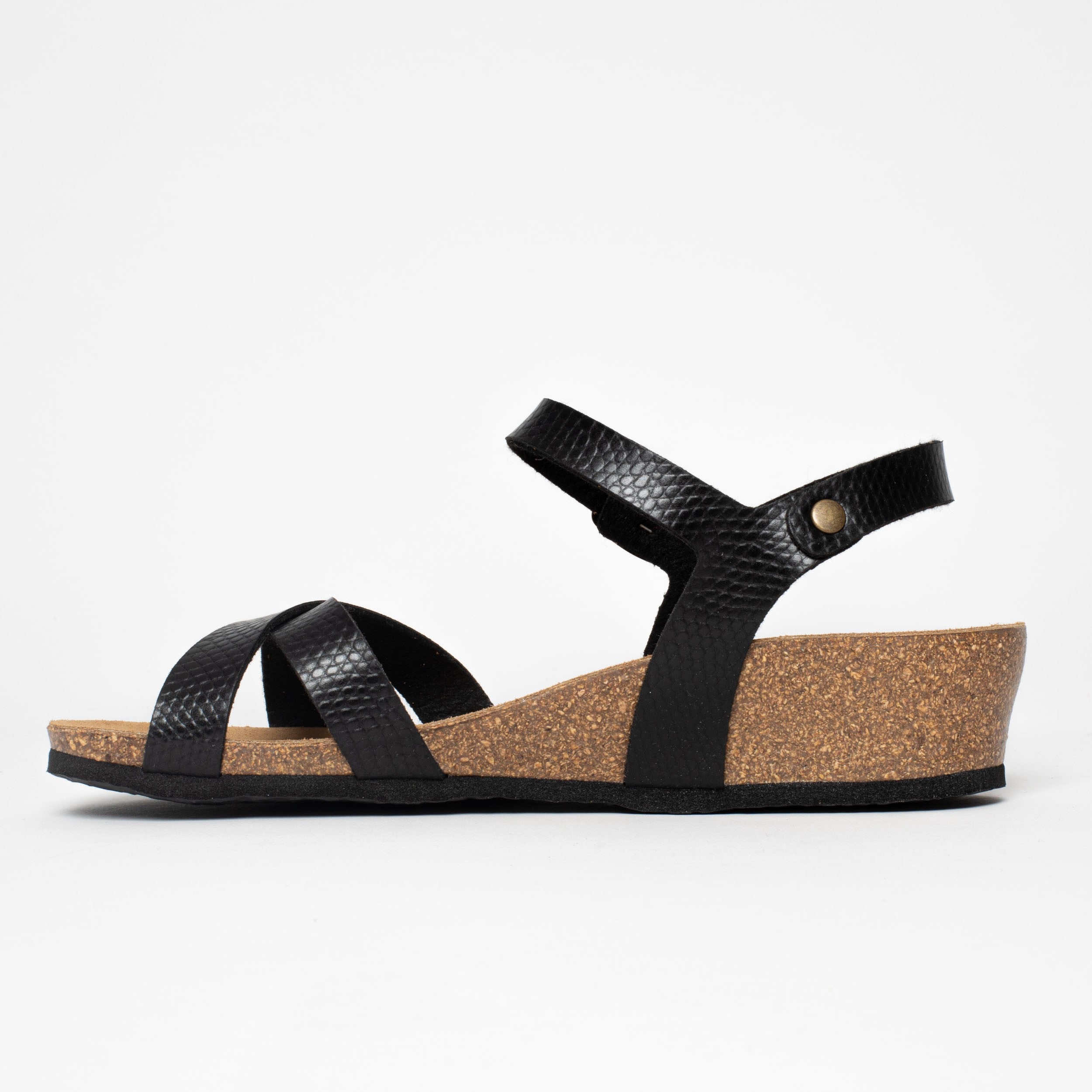 Canberra Black Wedge and Semi-Wedge Sandals