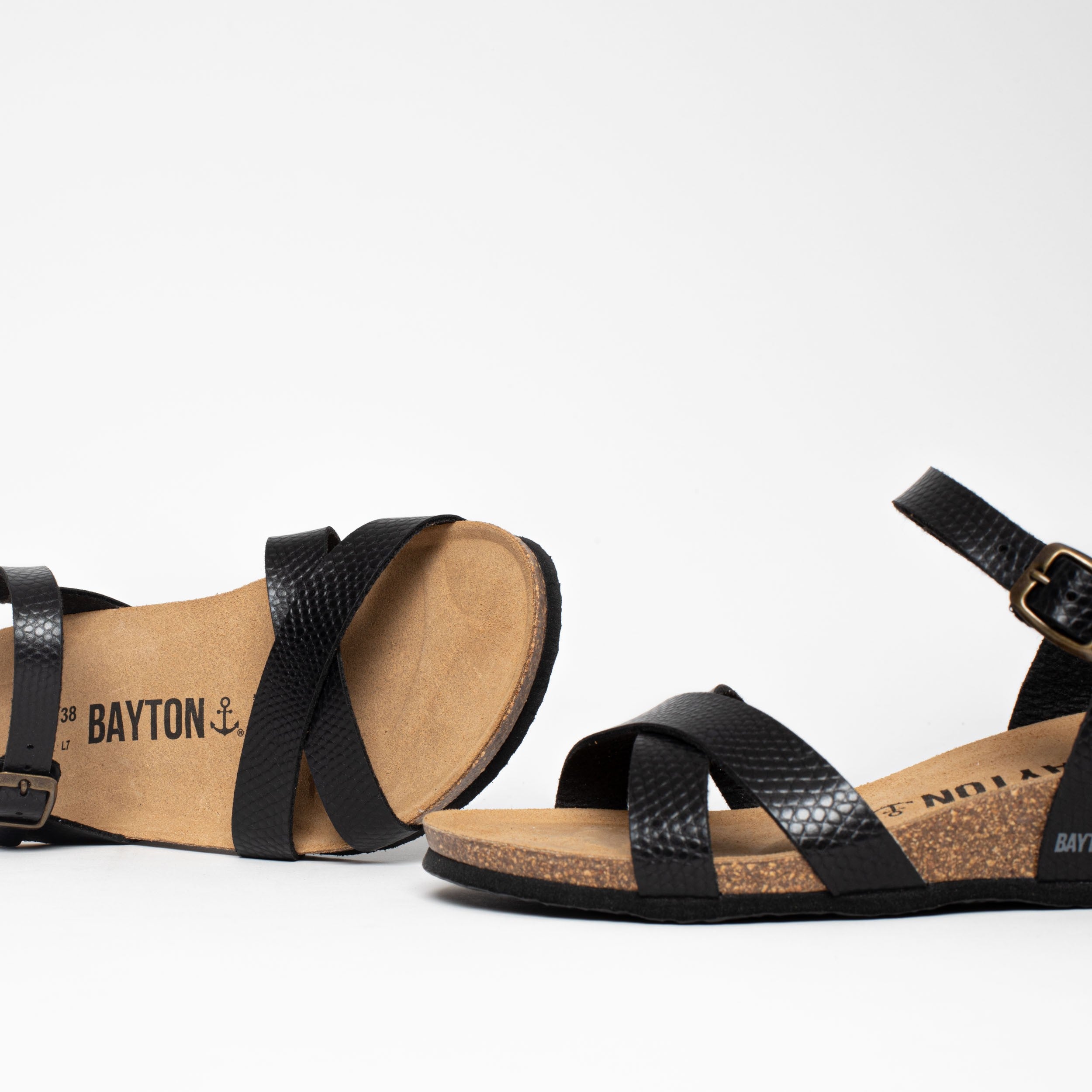 Canberra Black Wedge and Semi-Wedge Sandals