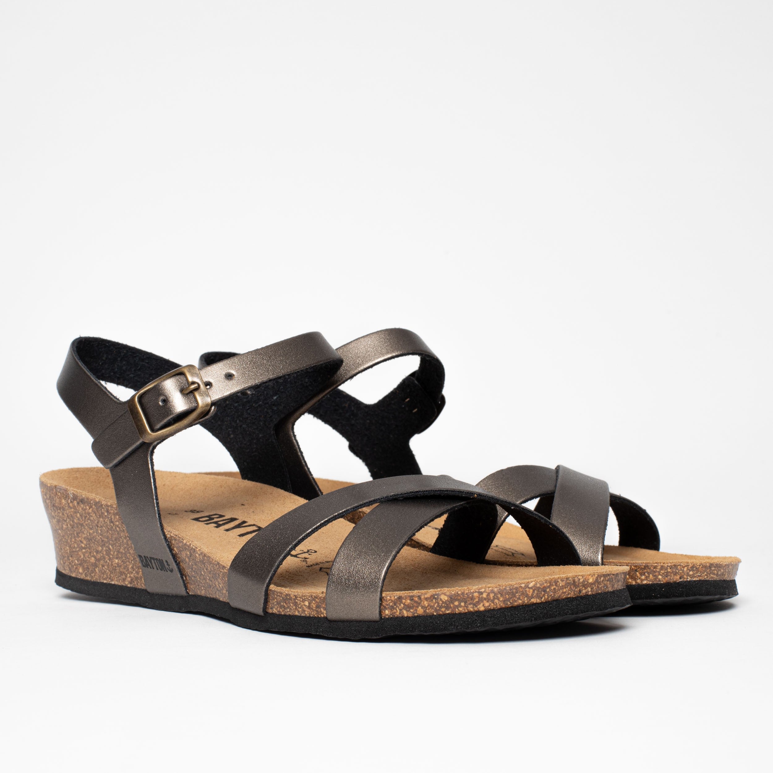 Canberra Pewter Wedge and Semi-Wedge Sandals