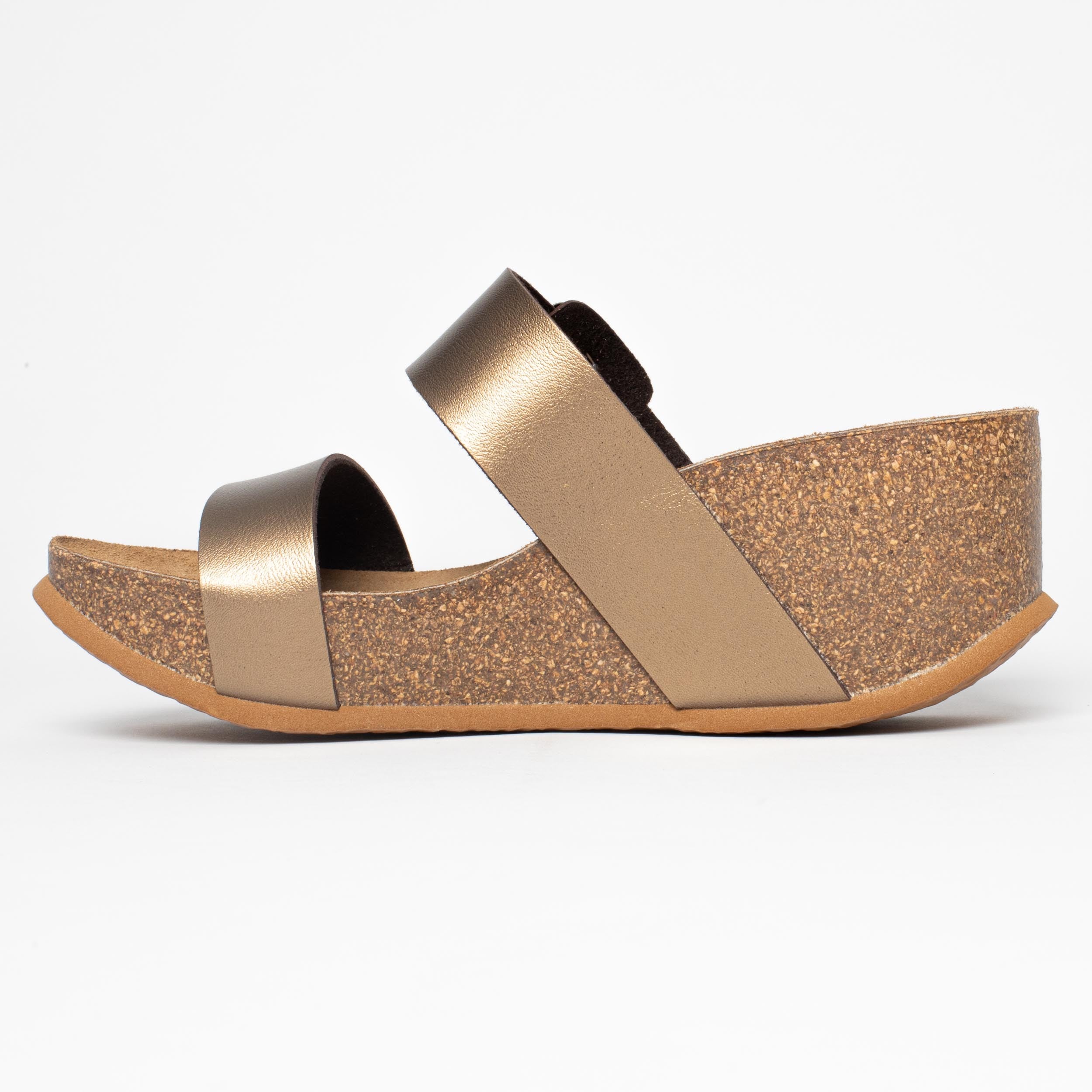 Sandalias Newcastle Cuña Y Semicuña Bronce