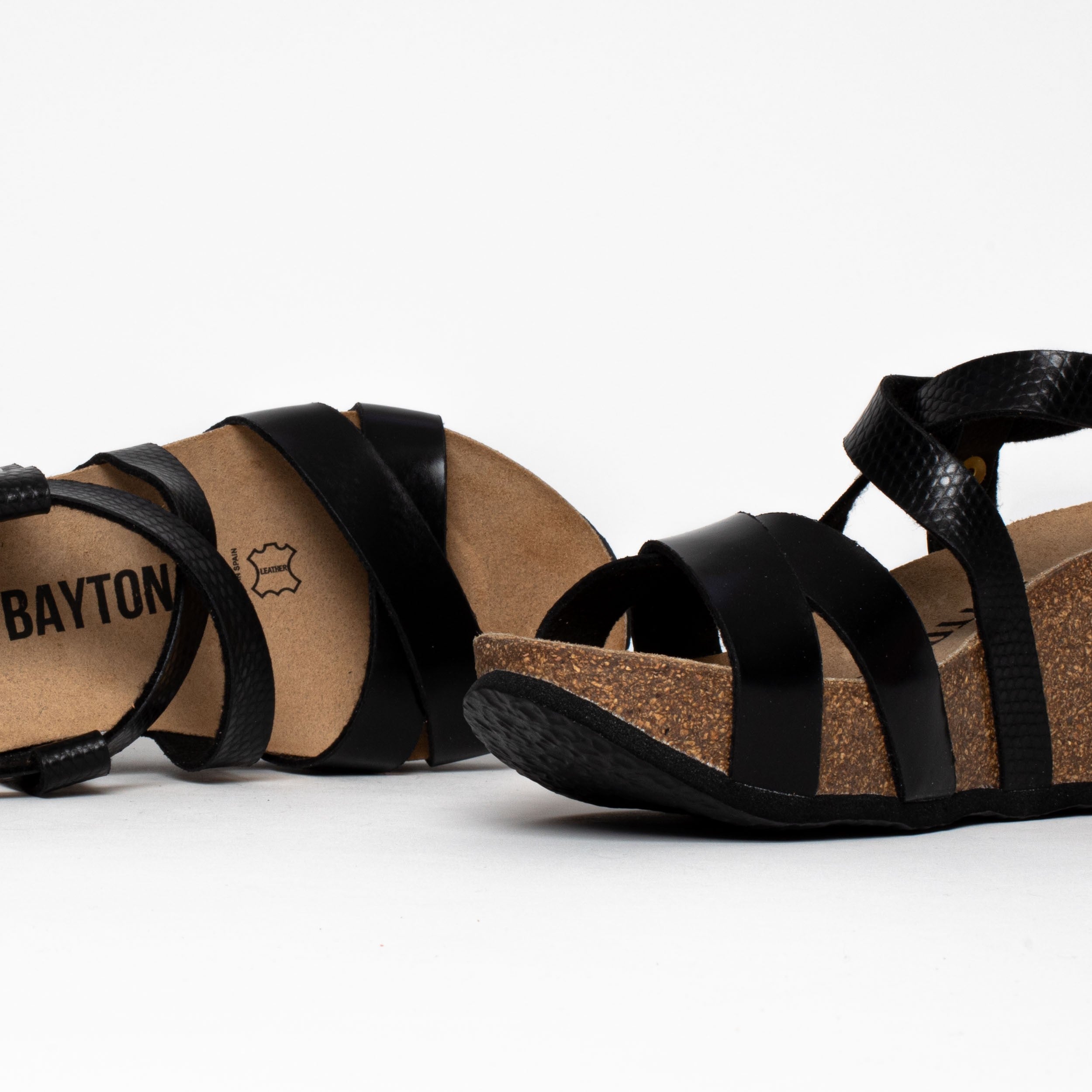 Palmas Black Wedge and Semi-Wedge Sandals