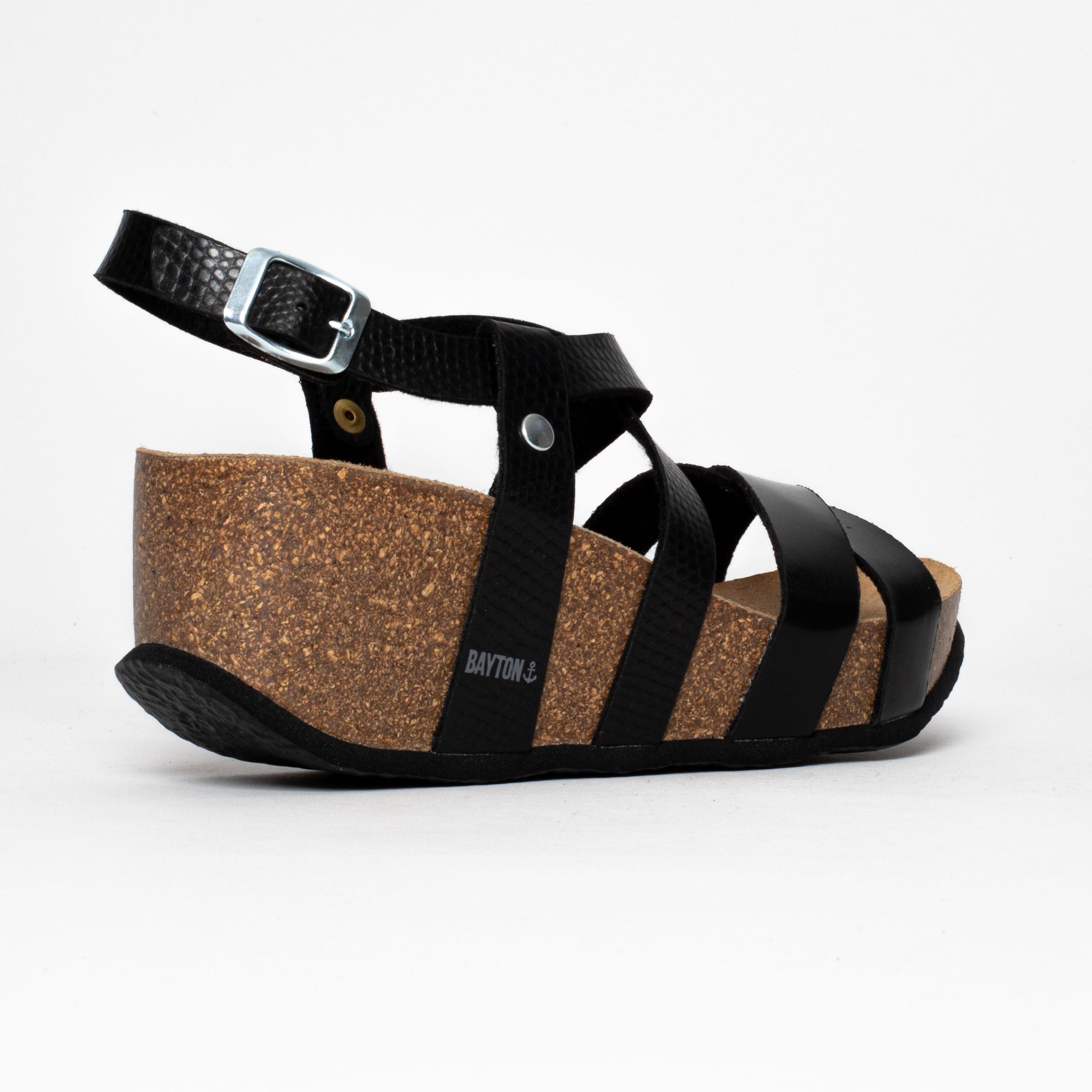 Palmas Black Wedge and Semi-Wedge Sandals