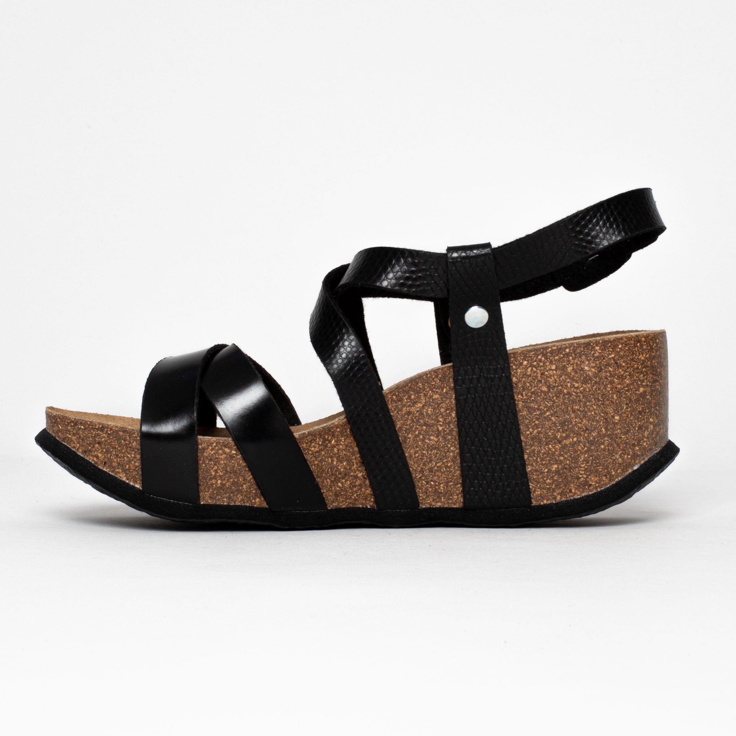 Palmas Black Wedge and Semi-Wedge Sandals