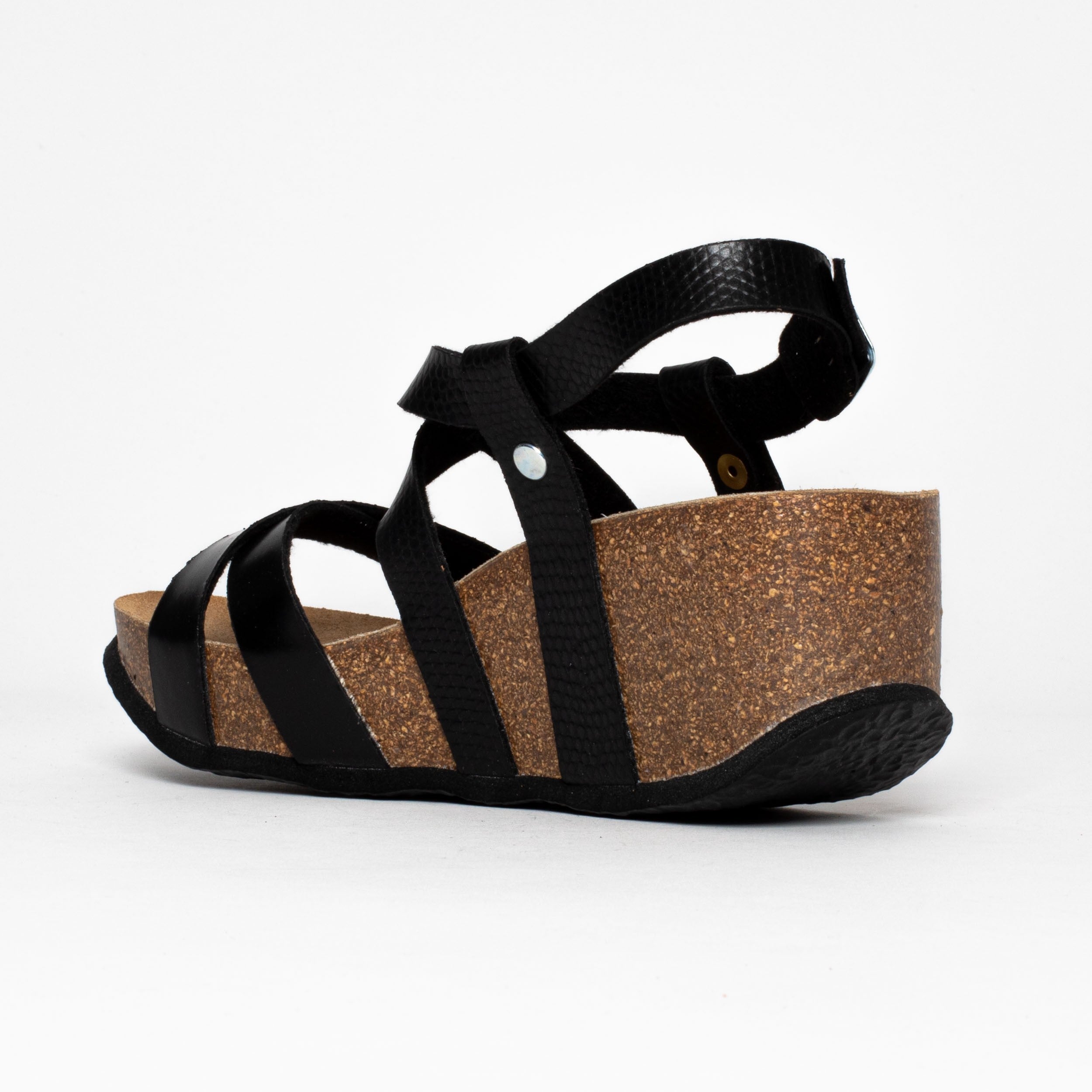 Palmas Black Wedge and Semi-Wedge Sandals