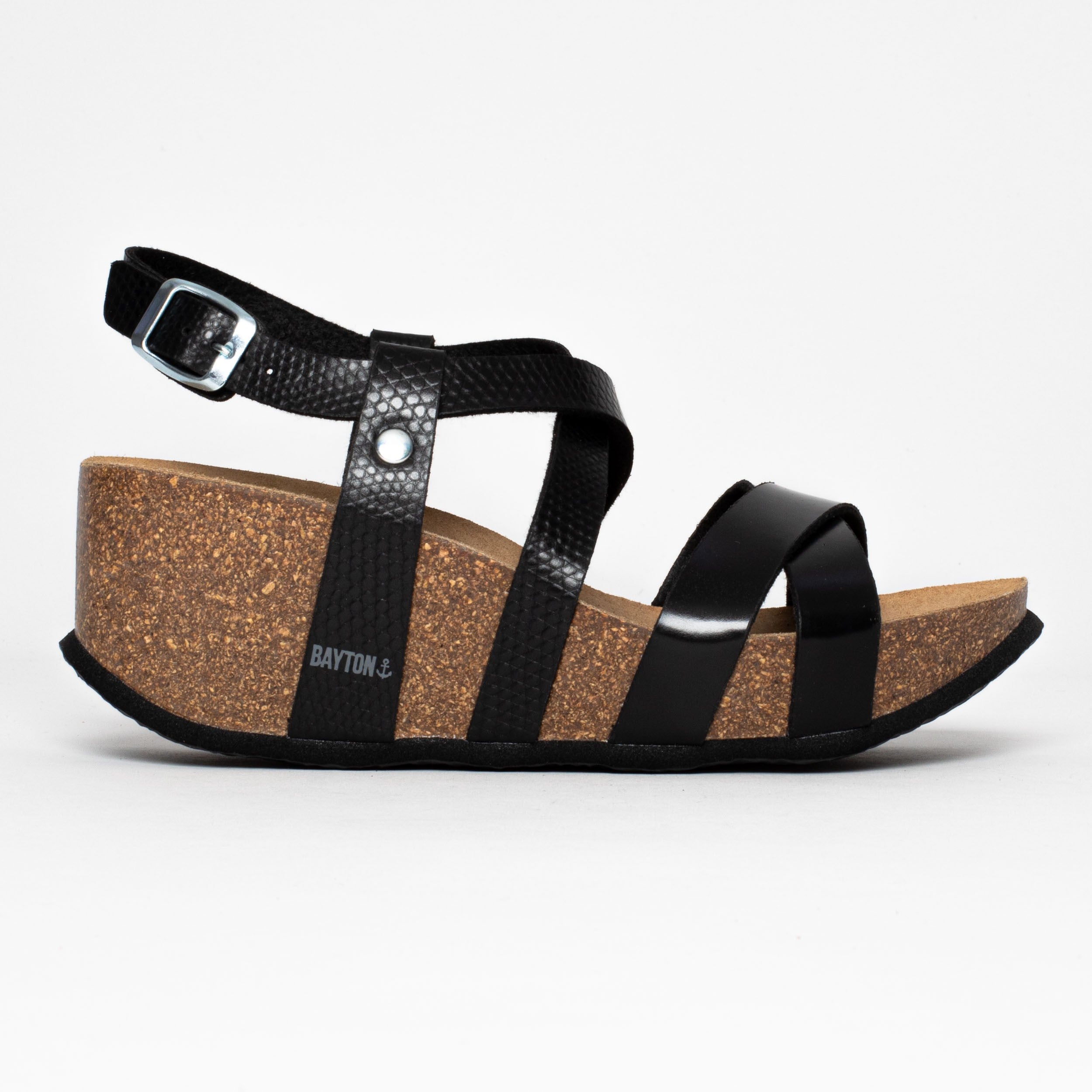 Palmas Black Wedge and Semi-Wedge Sandals