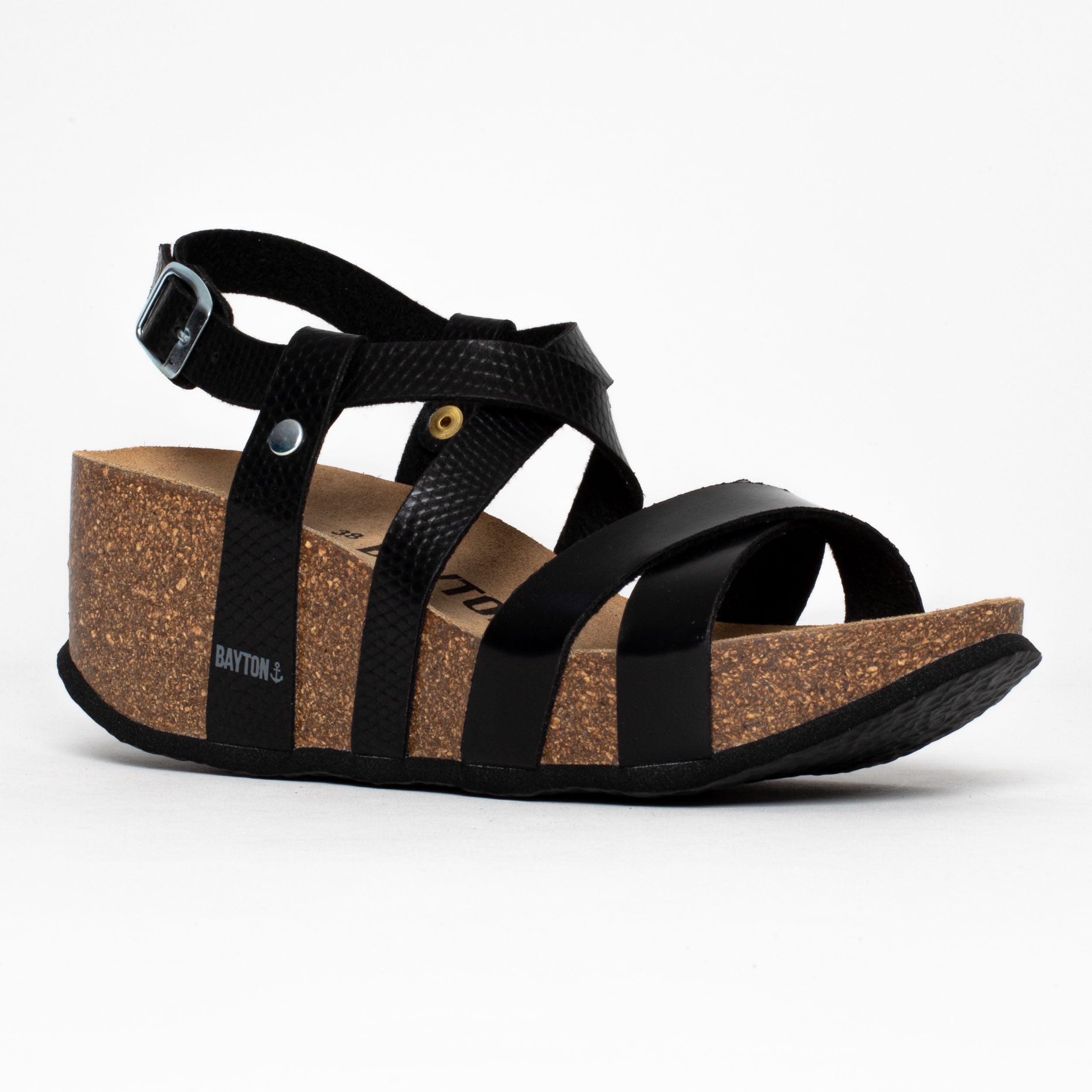 Palmas Black Wedge and Semi-Wedge Sandals