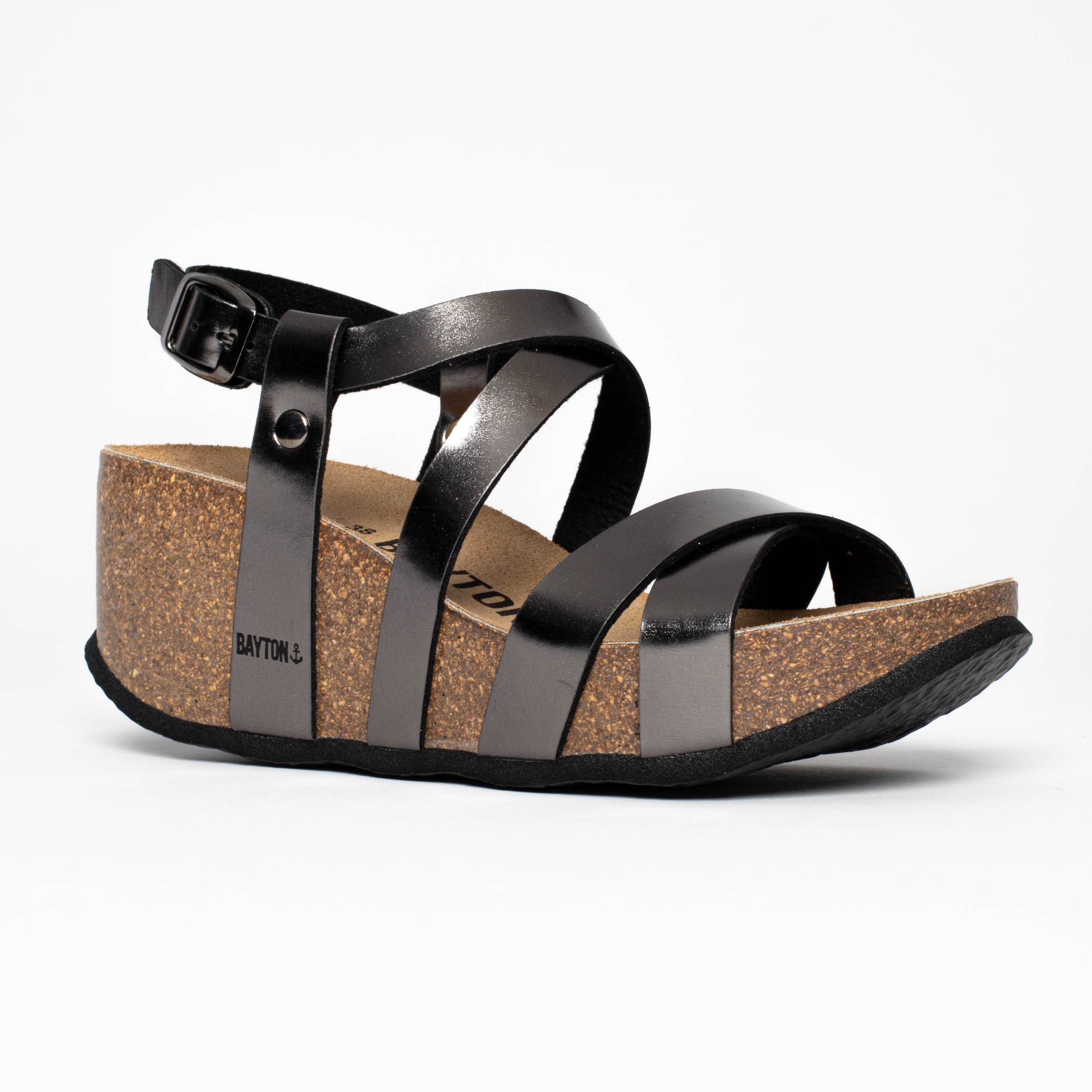 Dora Pewter Wedge and Semi-Wedge Sandals