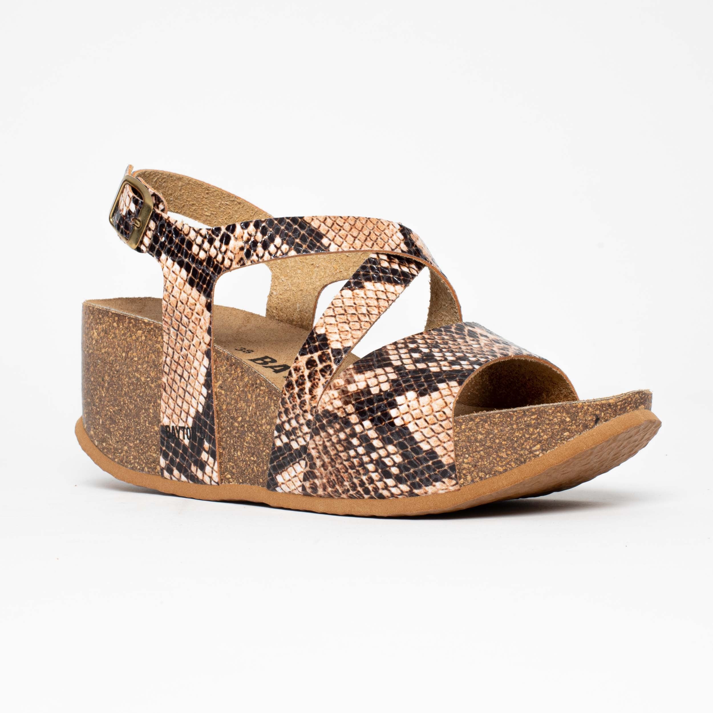 Malaga Beige and Python Wedge and Semi-Wedge Sandals