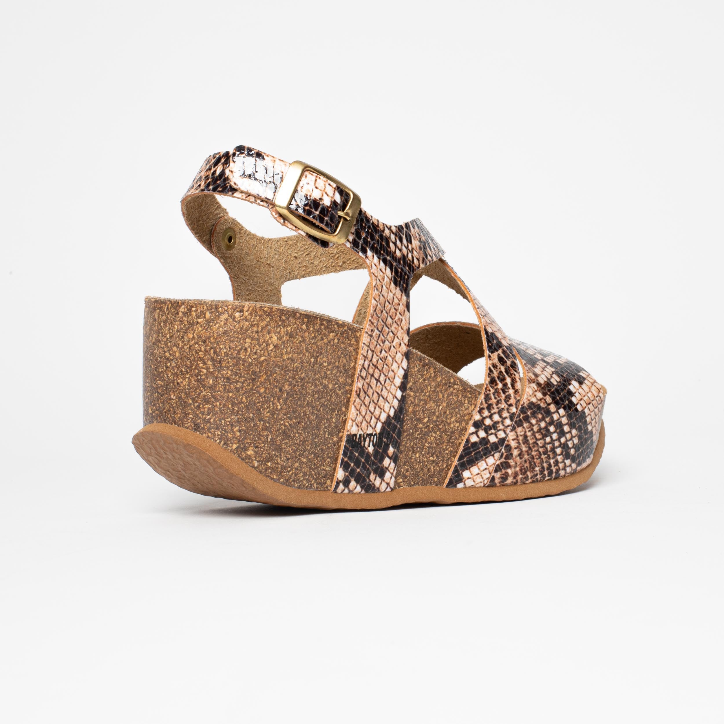 Malaga Beige and Python Wedge and Semi-Wedge Sandals