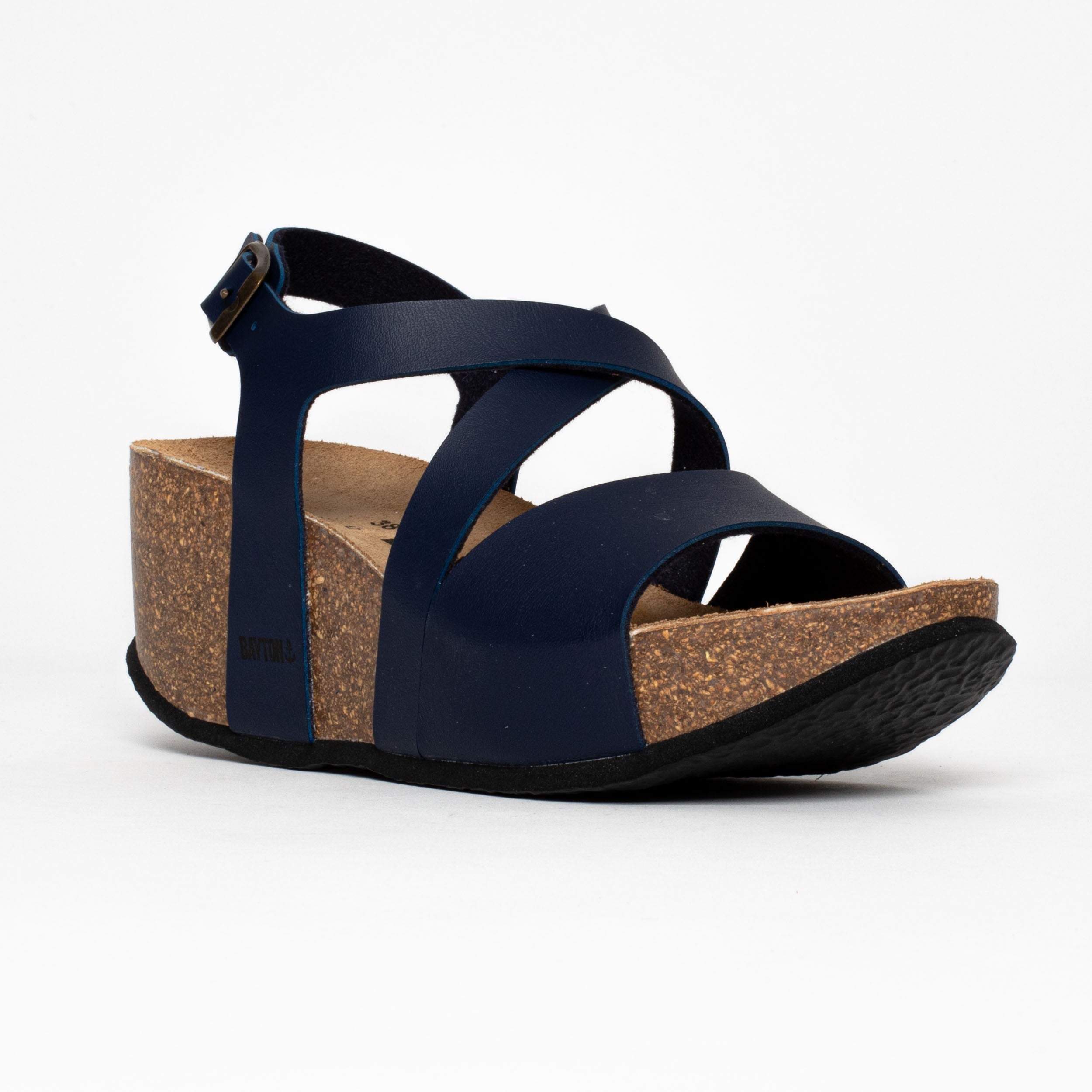 Malaga Navy Blue Wedge and Semi-Wedge Sandals