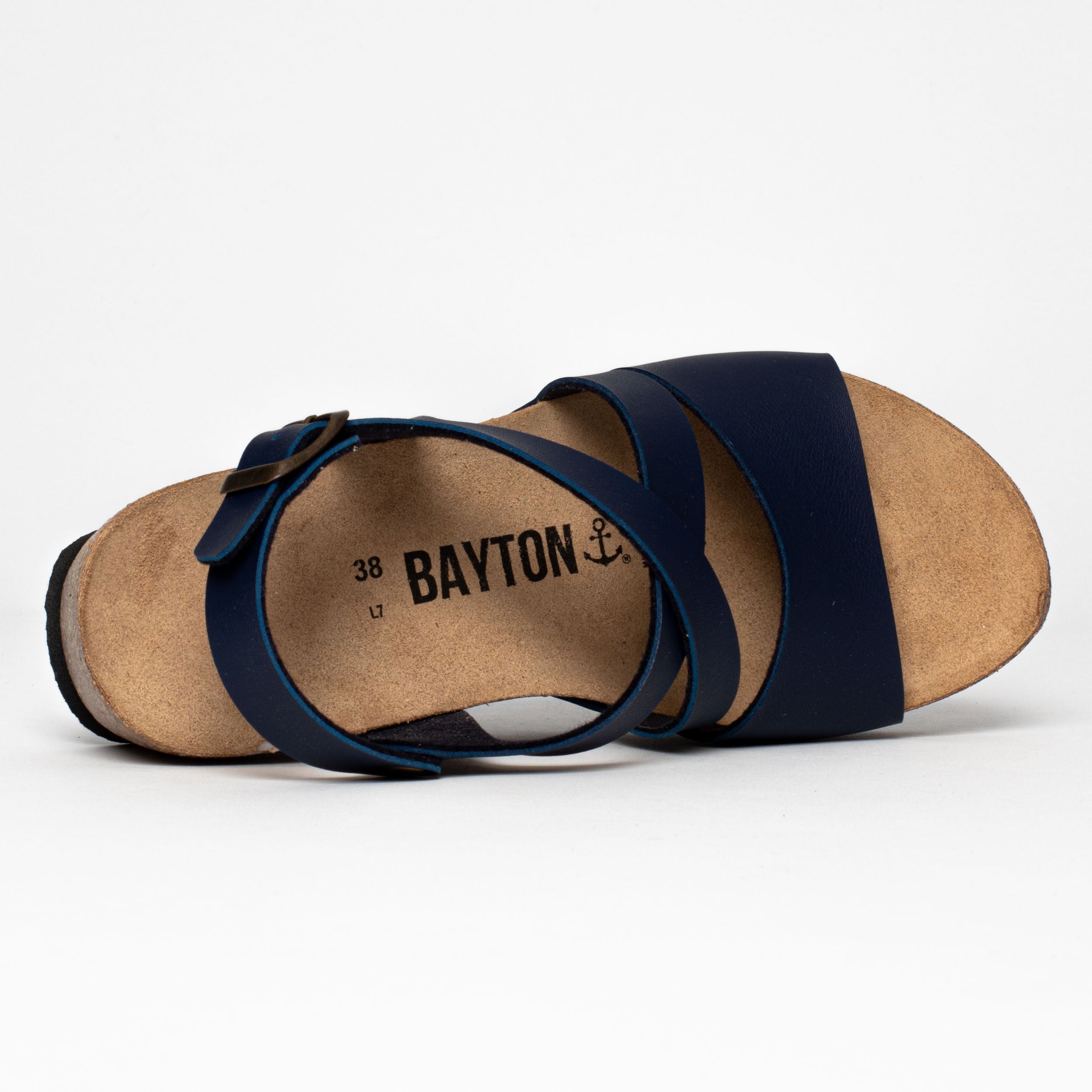 Malaga Navy Blue Wedge and Semi-Wedge Sandals