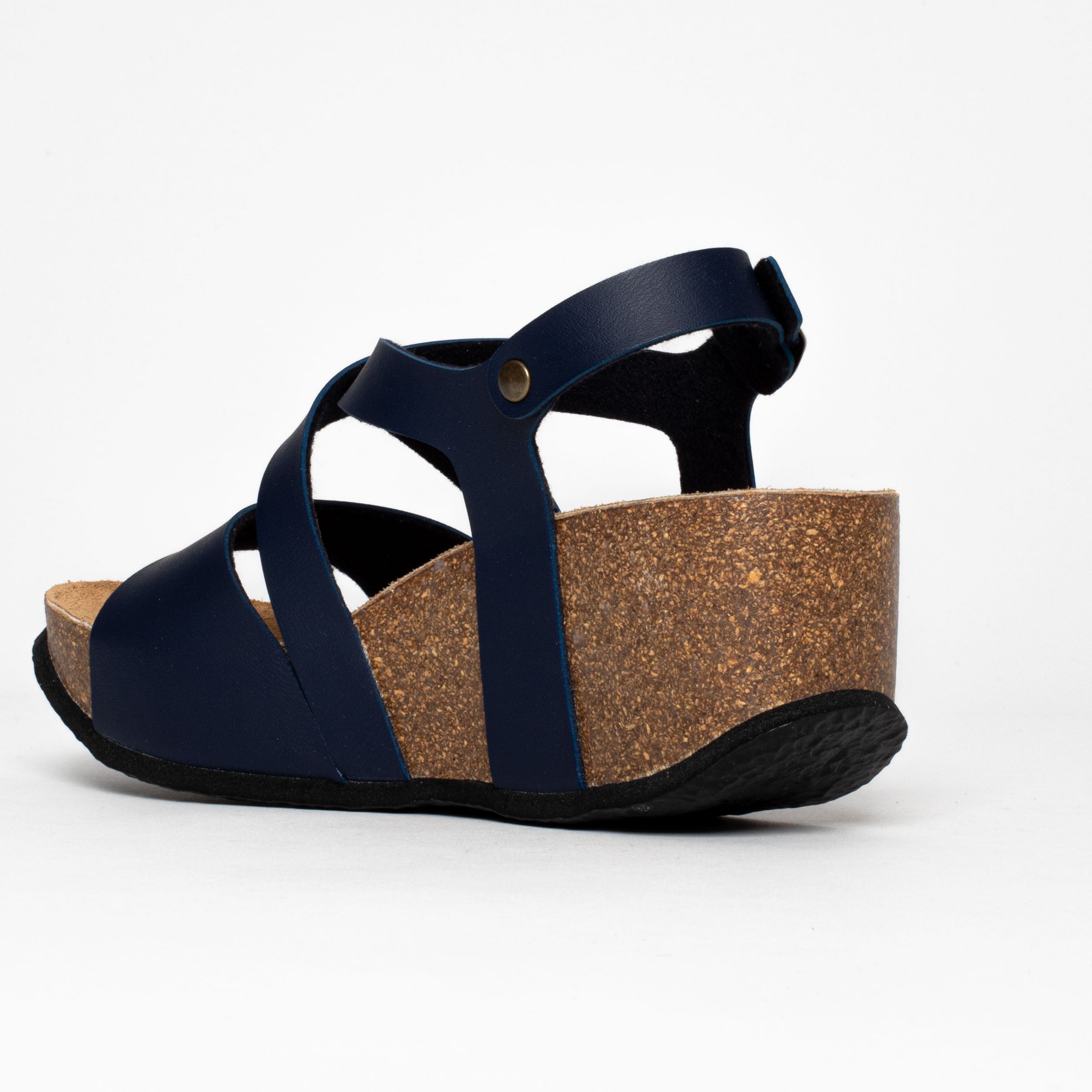 Malaga Navy Blue Wedge and Semi-Wedge Sandals