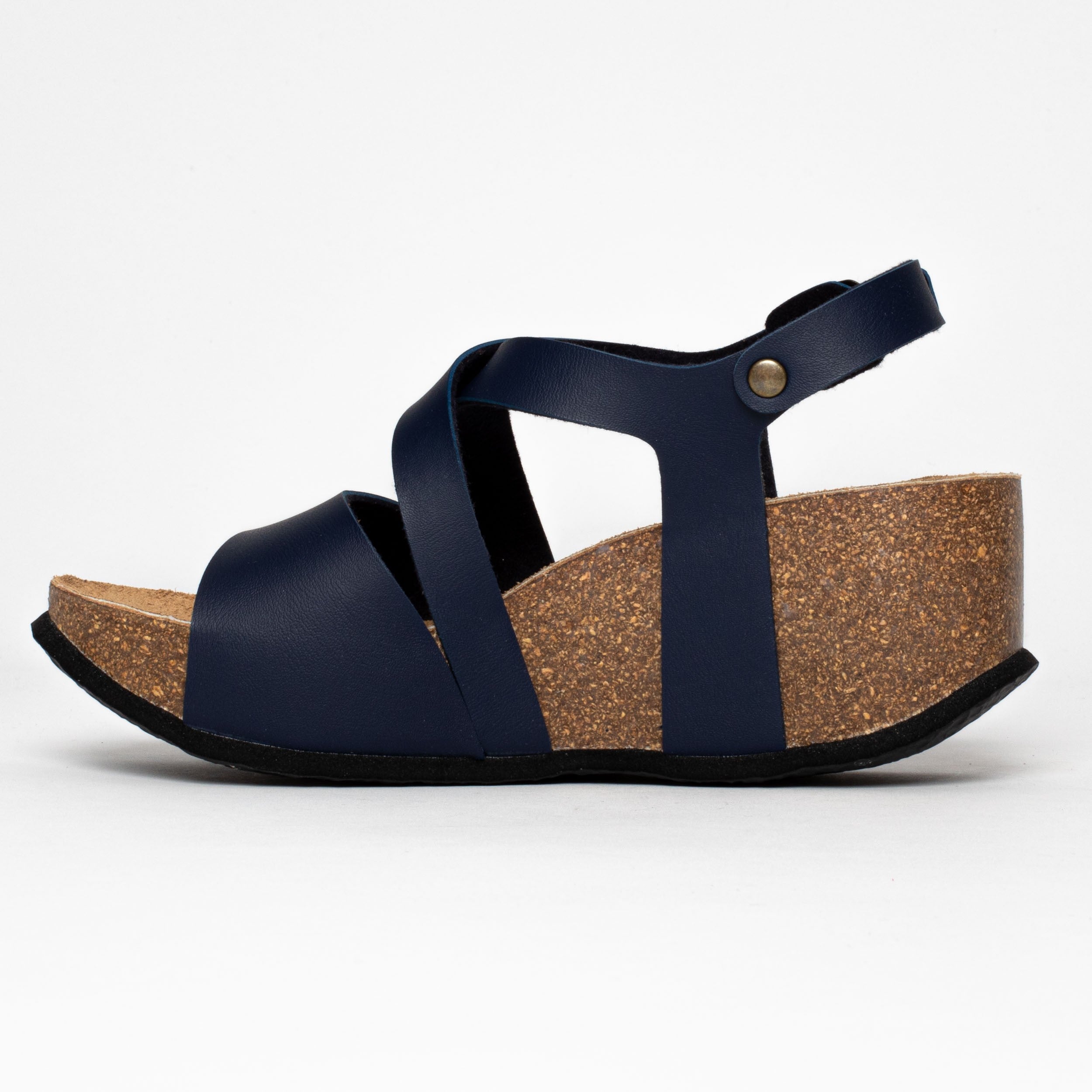 Malaga Navy Blue Wedge and Semi-Wedge Sandals