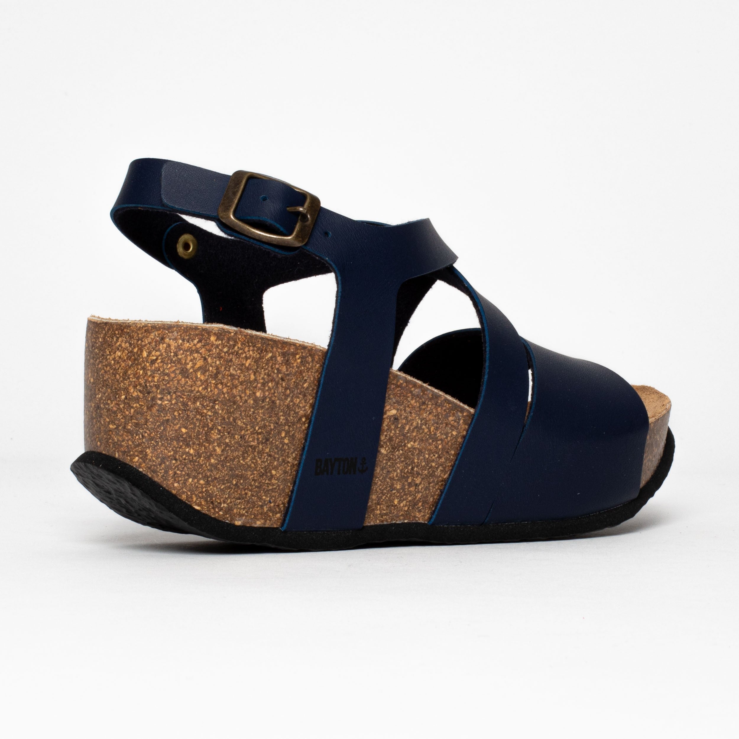 Malaga Navy Blue Wedge and Semi-Wedge Sandals