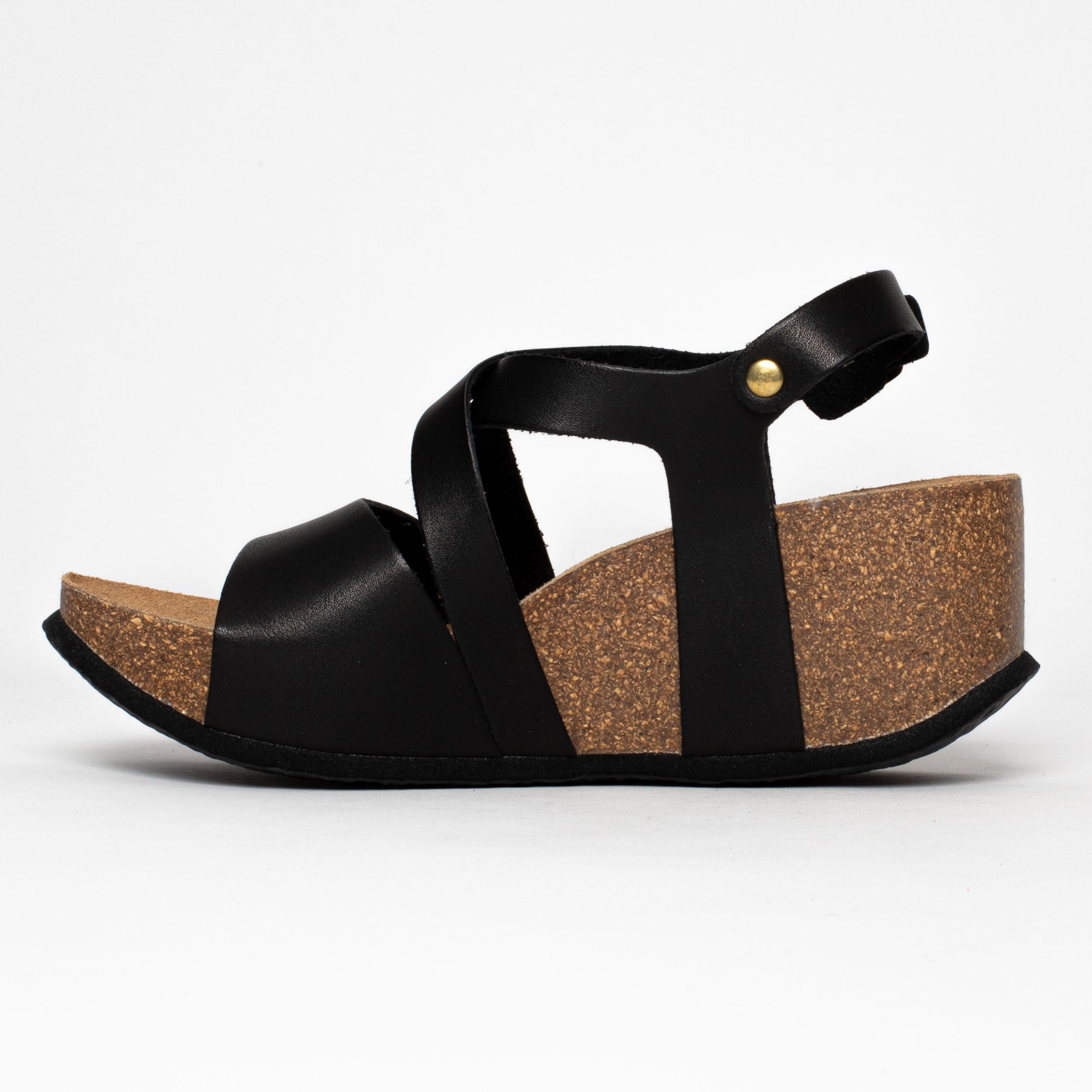 Malaga Black Wedge and Semi-Wedge Sandals