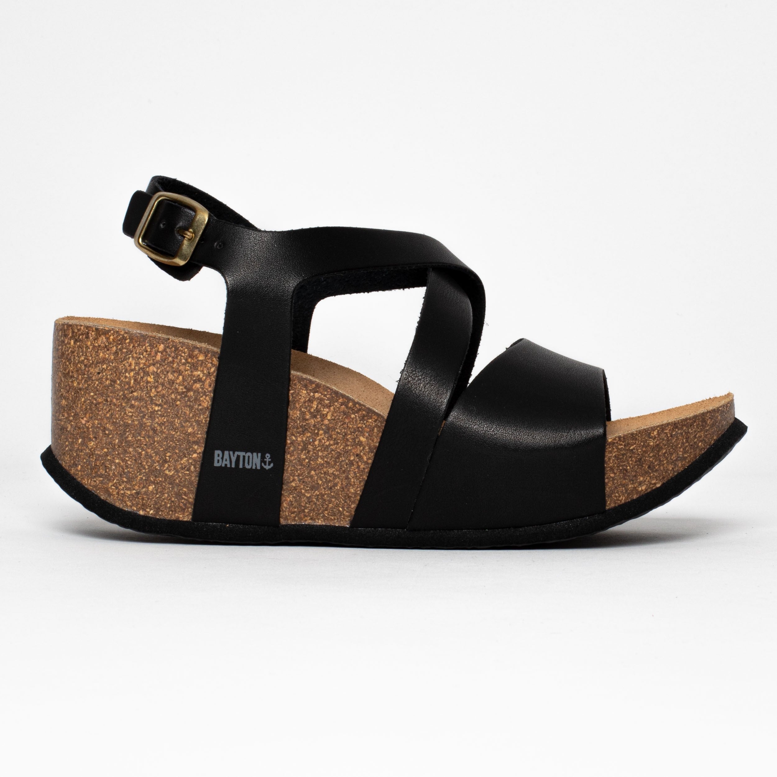 Malaga Black Wedge and Semi-Wedge Sandals