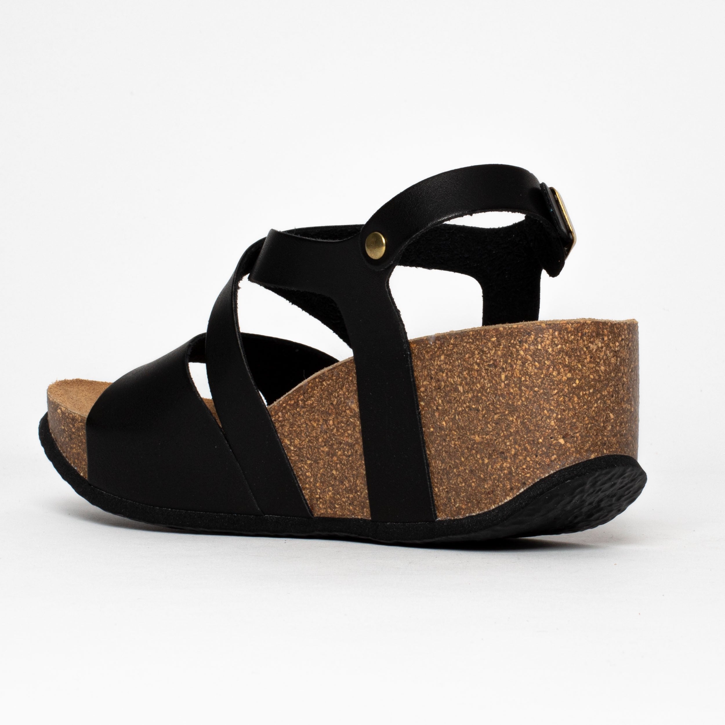 Sandalias Málaga Cuña Y Semicuña Negro