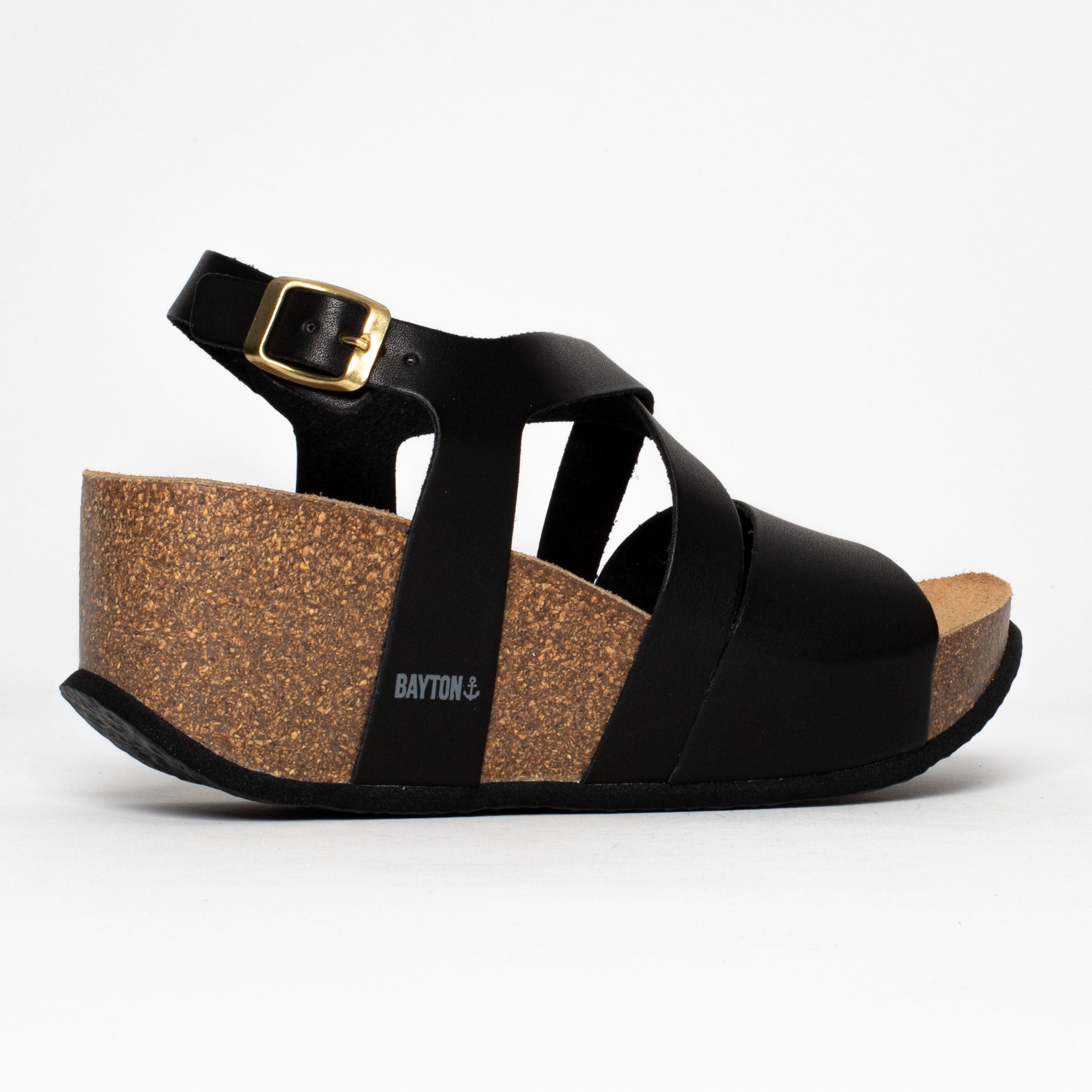 Malaga Black Wedge and Semi-Wedge Sandals