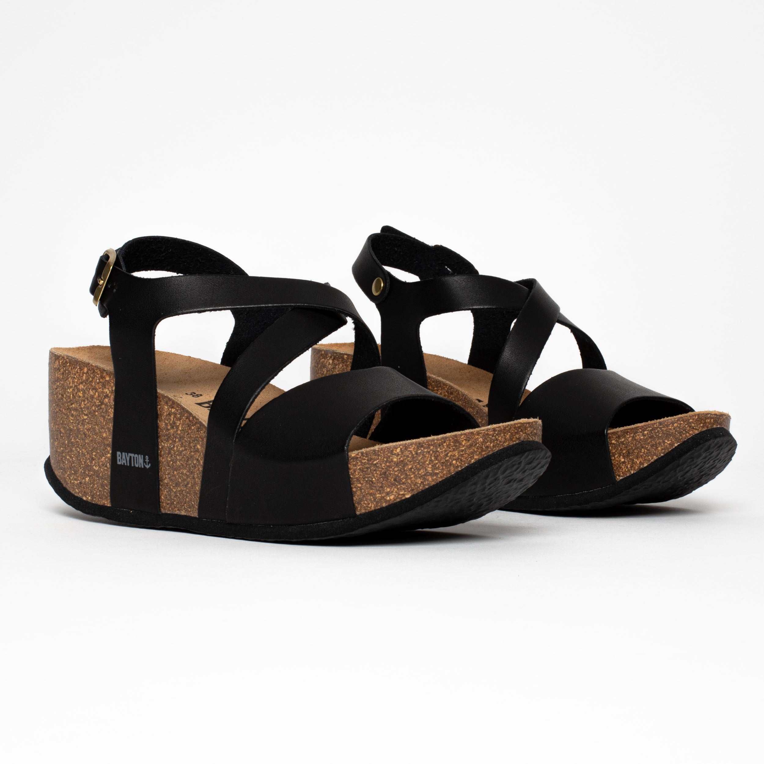 Sandalias Málaga Cuña Y Semicuña Negro